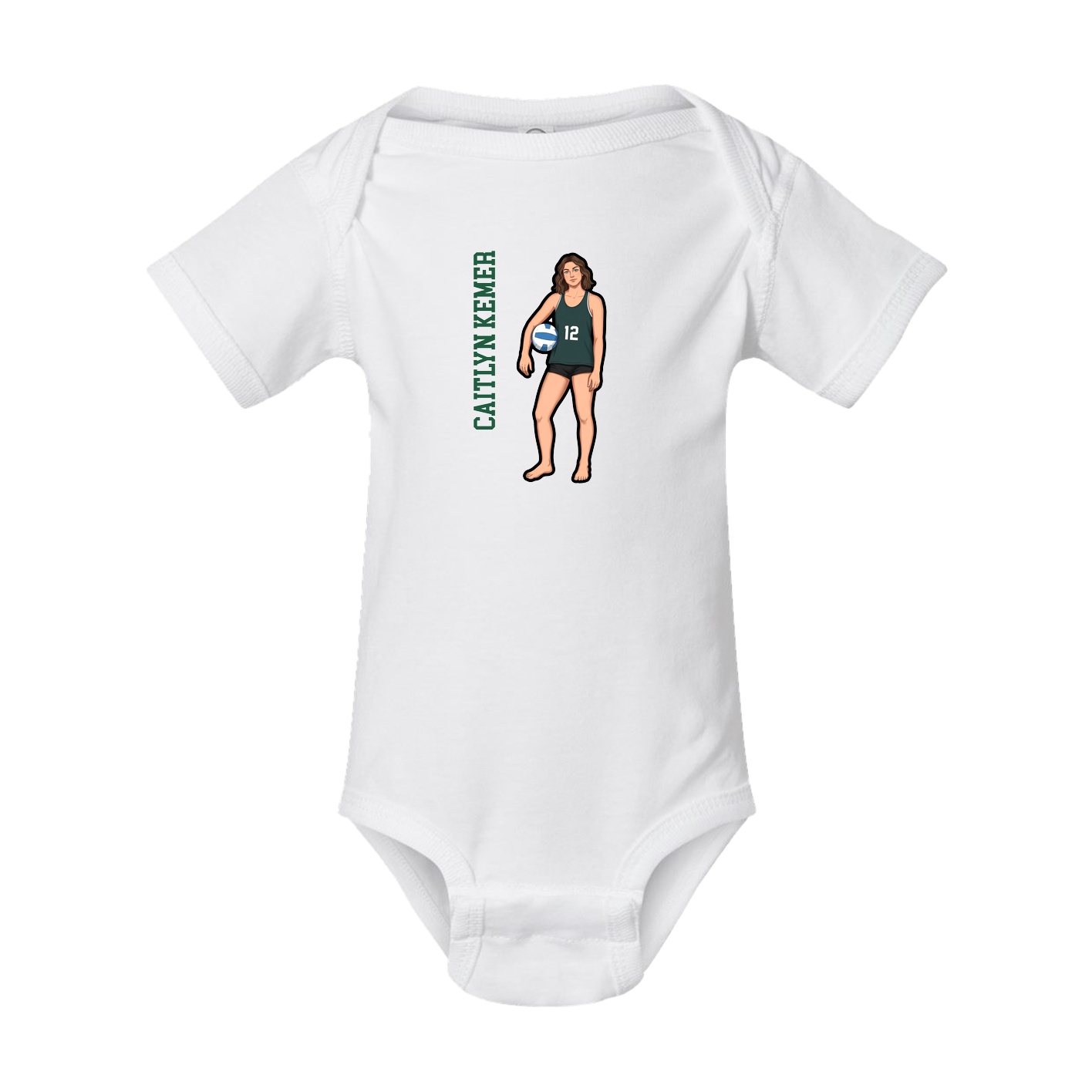 Baby Onesie — Name Vertical in White