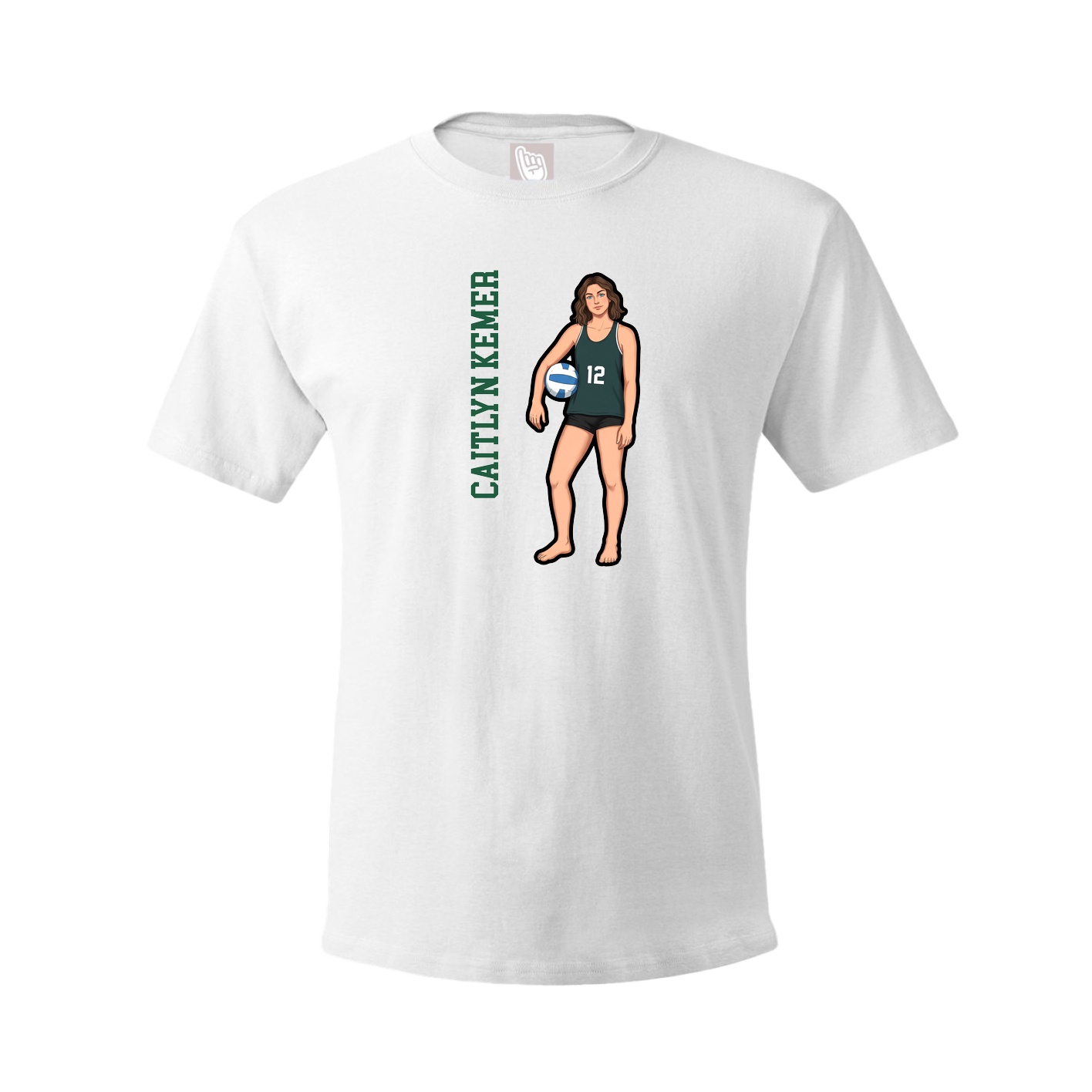 Youth Tee — Name Vertical in White