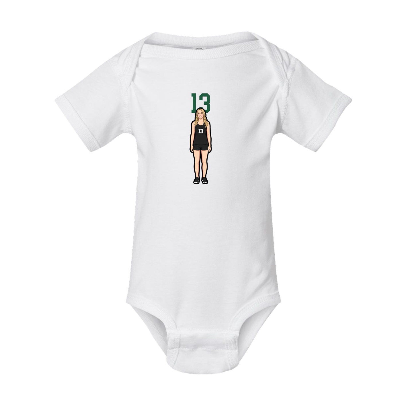 Baby Onesie — Number Top in White