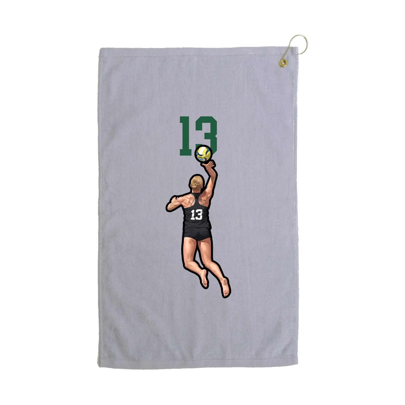 Golf Towel — Number Top in Grey