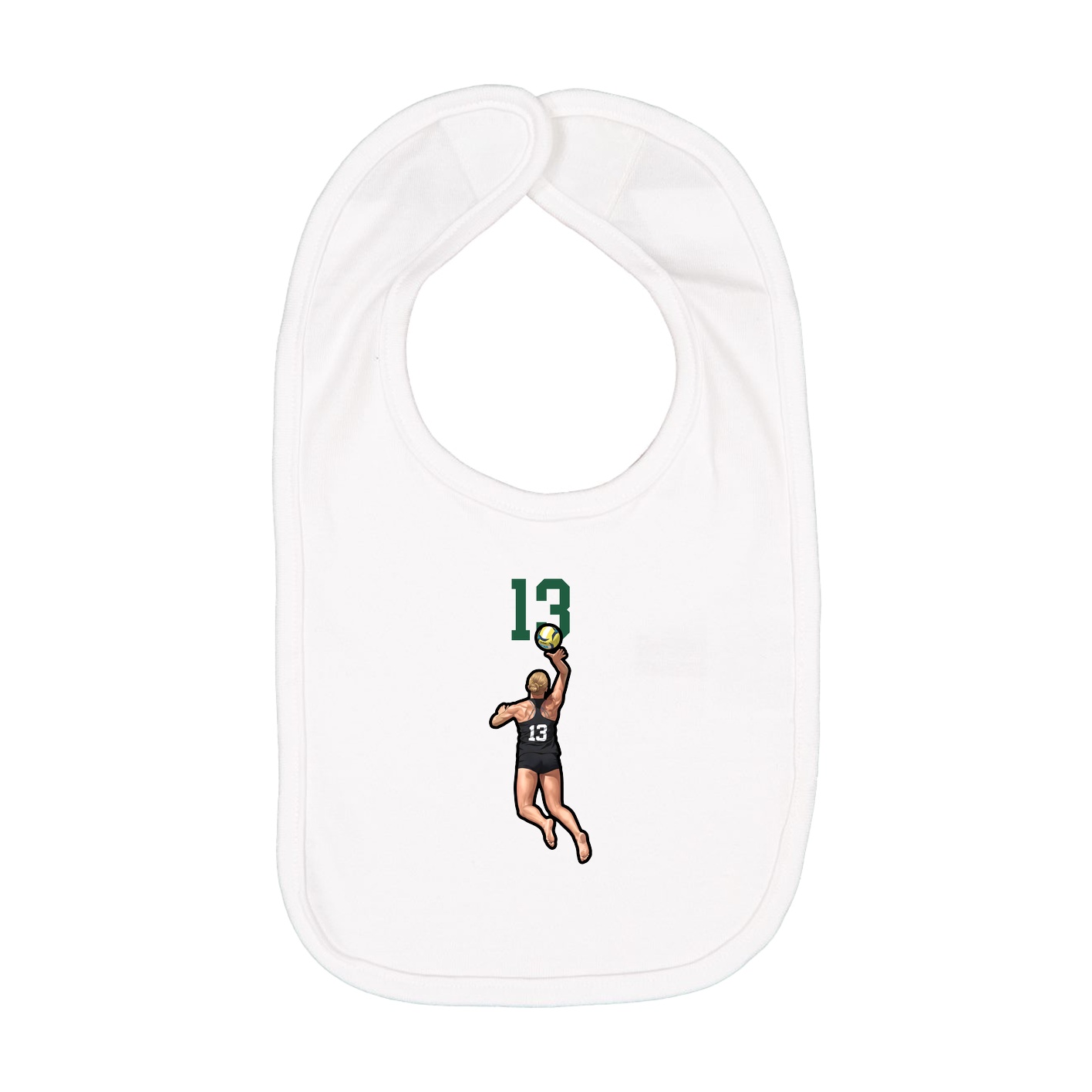 Infant Bib — Number Top in White