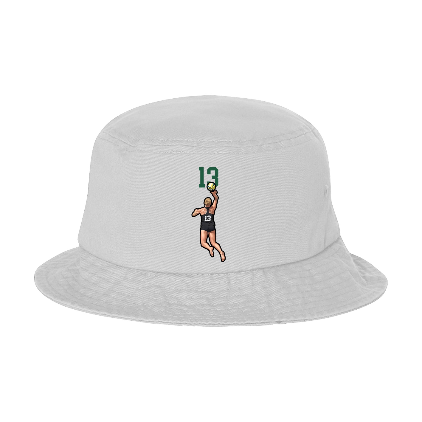 Bucket Cap — Number Top in White