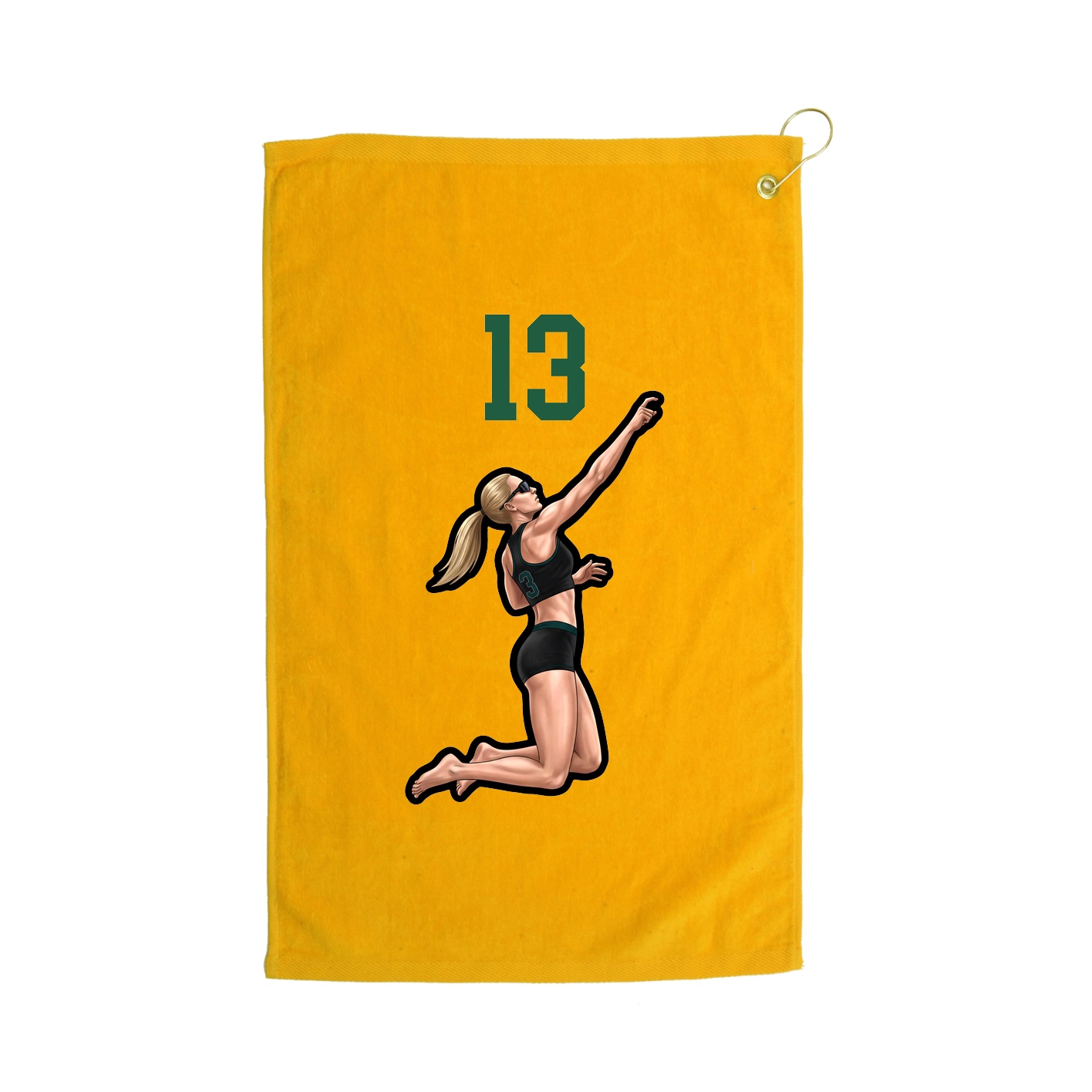Golf Towel — Number Top in Gold