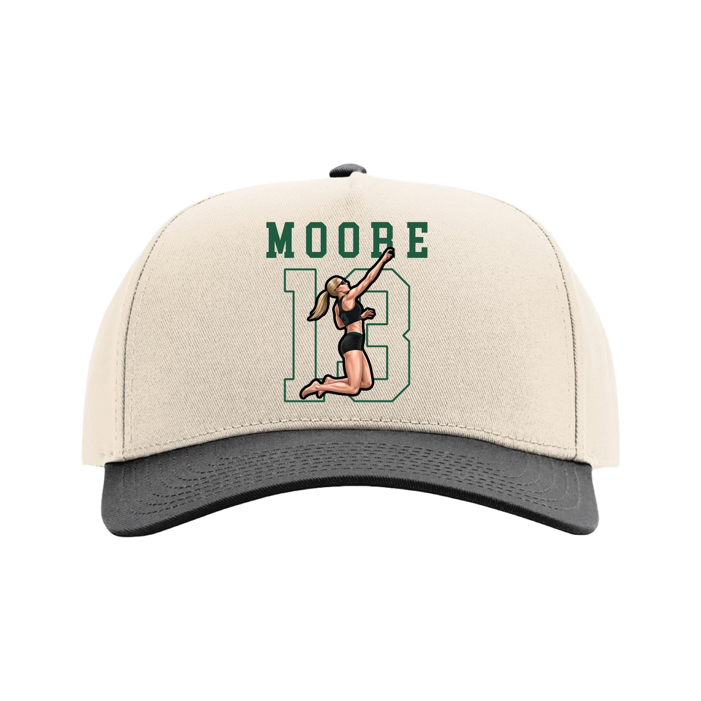 Full Fabric Five-Panel Champ Cap — Shirsey in Cream/Black