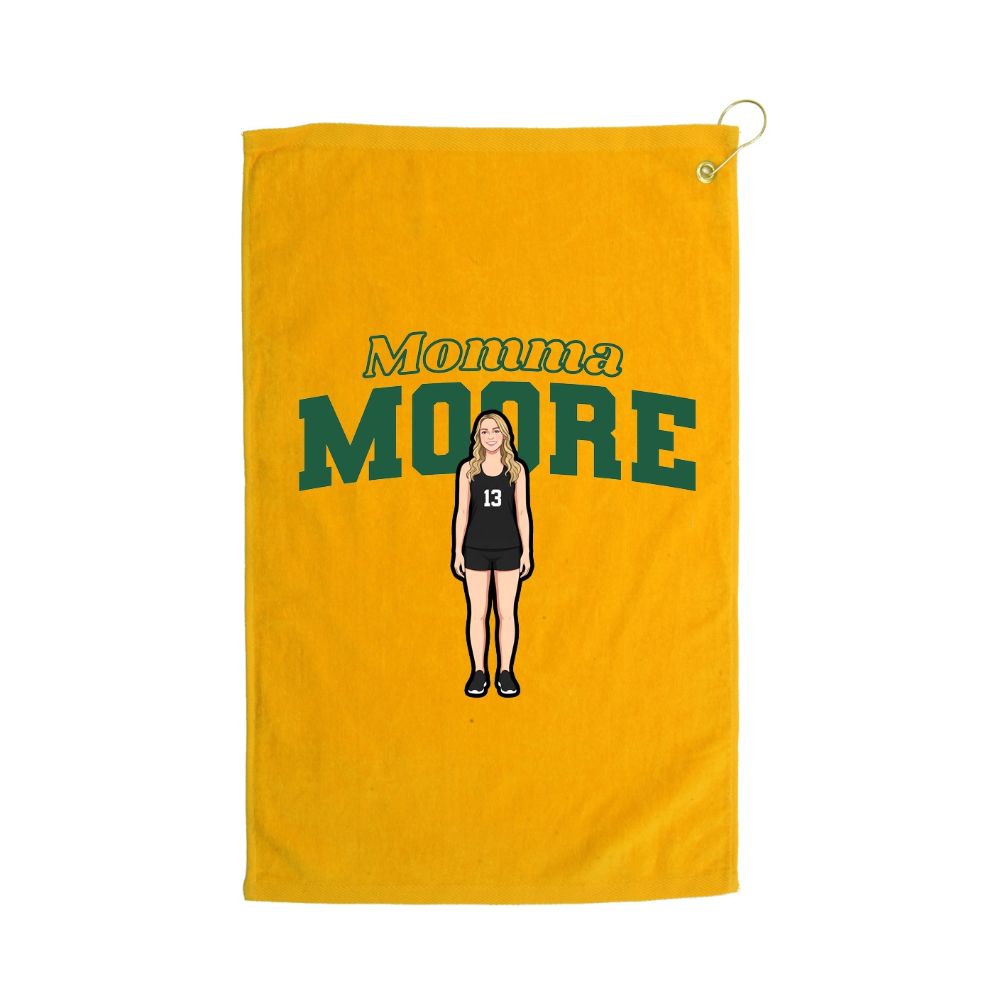 Golf Towel — Mothers Day Block in Gold