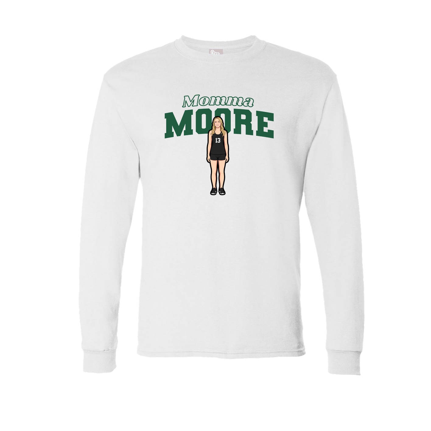 Long Sleeve Tee — Mothers Day Block in White