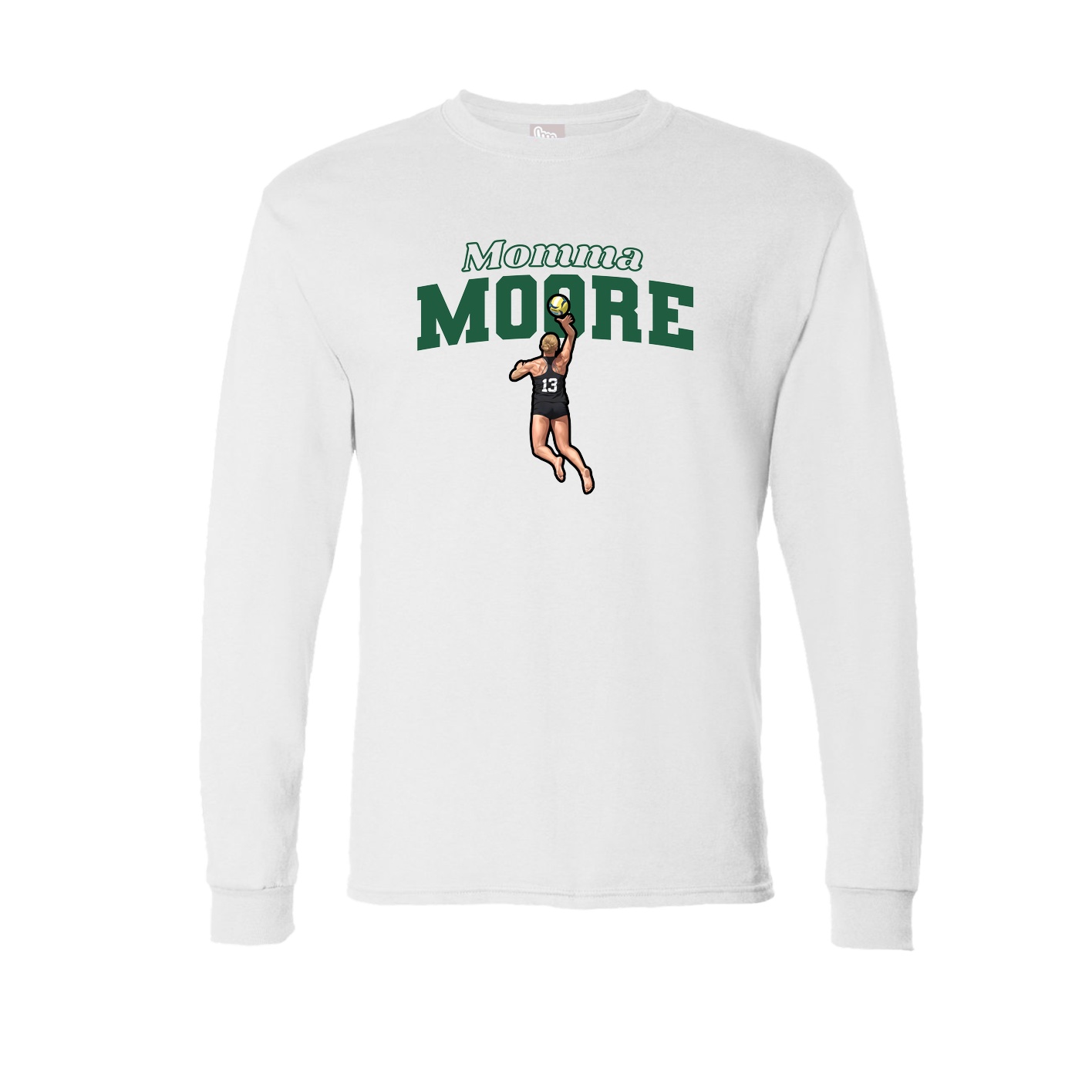 Long Sleeve Tee — Mothers Day Block in White