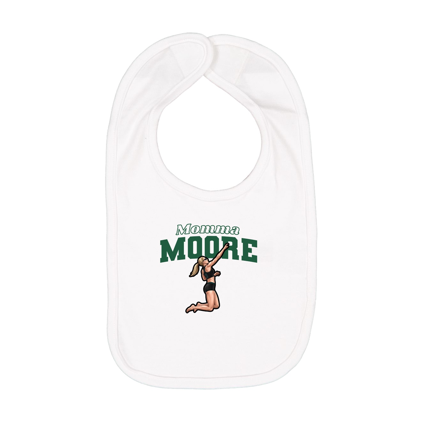 Infant Bib — Mothers Day Block in White