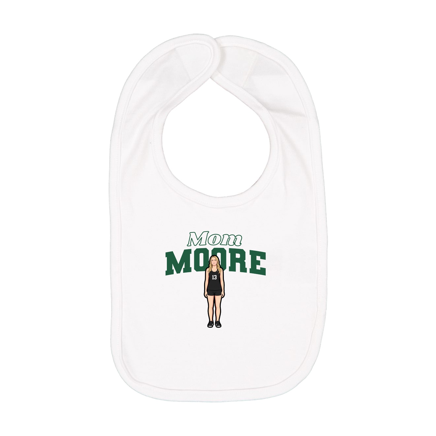 Infant Bib — Mothers Day Block in White