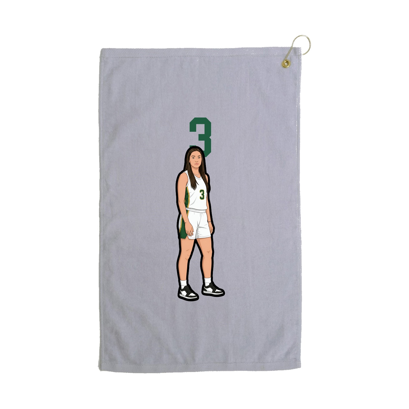 Golf Towel — Number Top in Grey