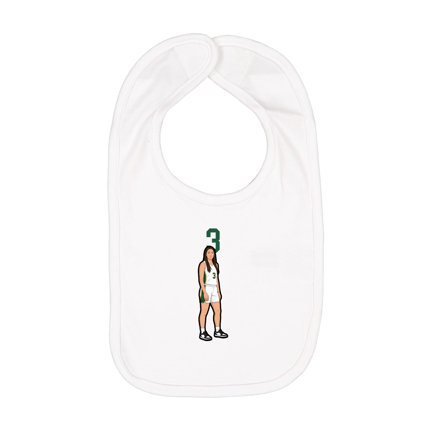 Infant Bib — Number Top in White