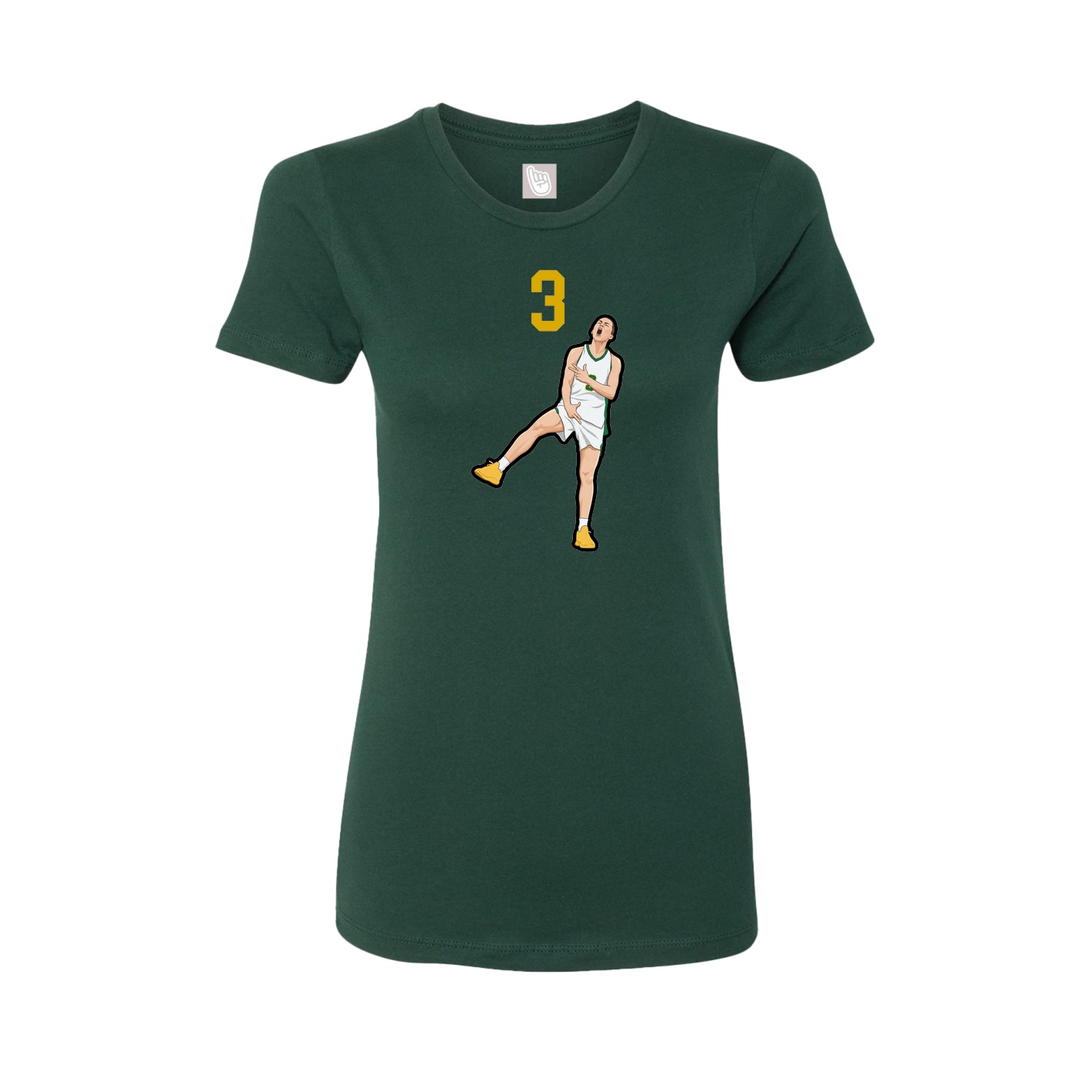 Fitted Women's Tee — Number Top in Green
