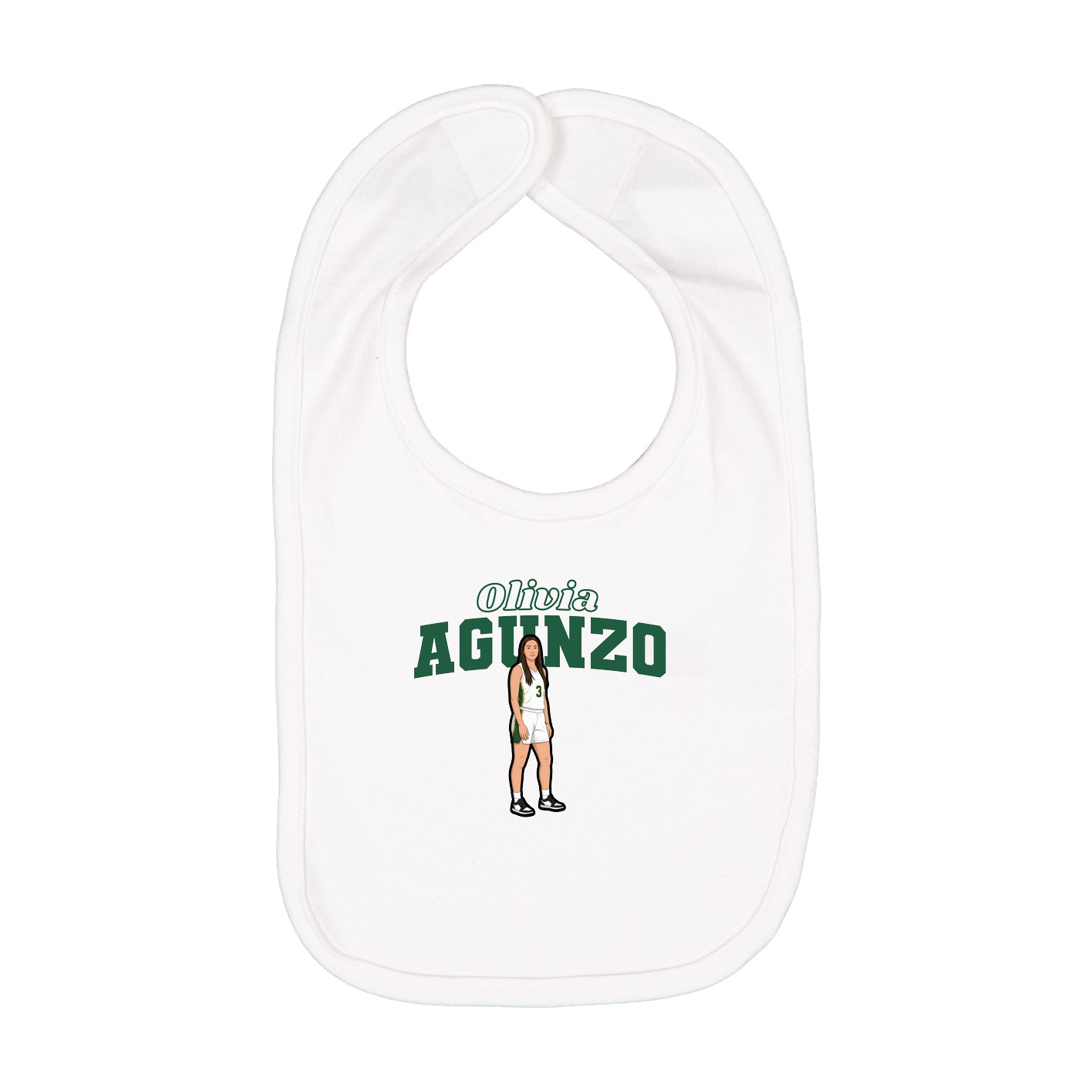 Infant Bib — Name Arch in White