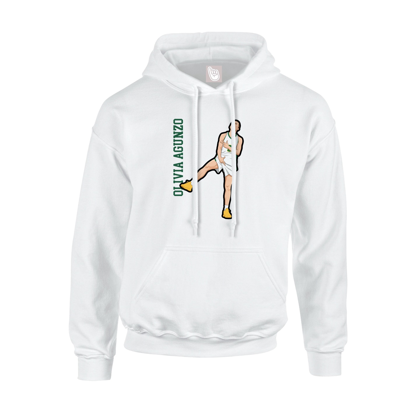 Hoodie — Name Vertical in White
