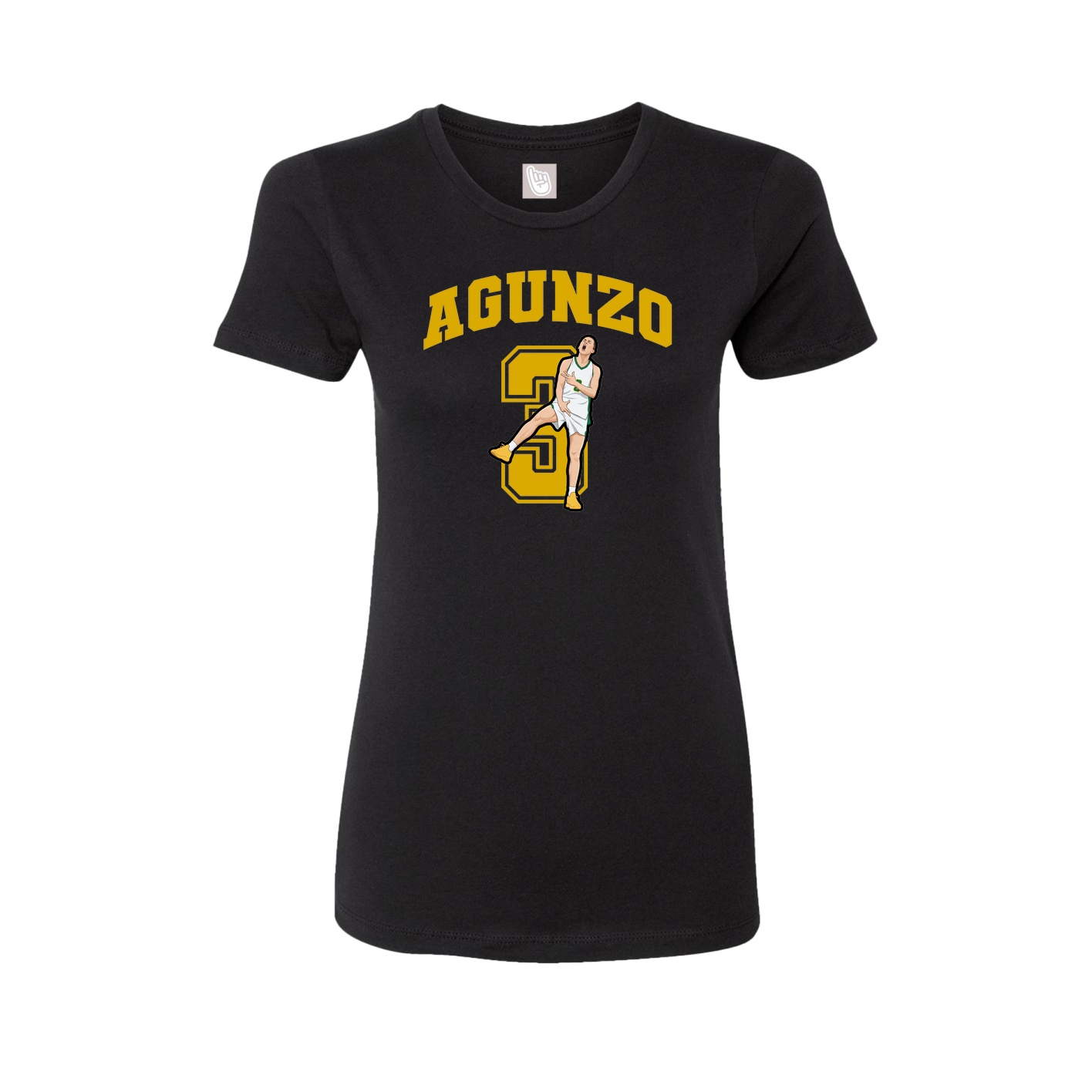 Fitted Women's Tee — Number in Black