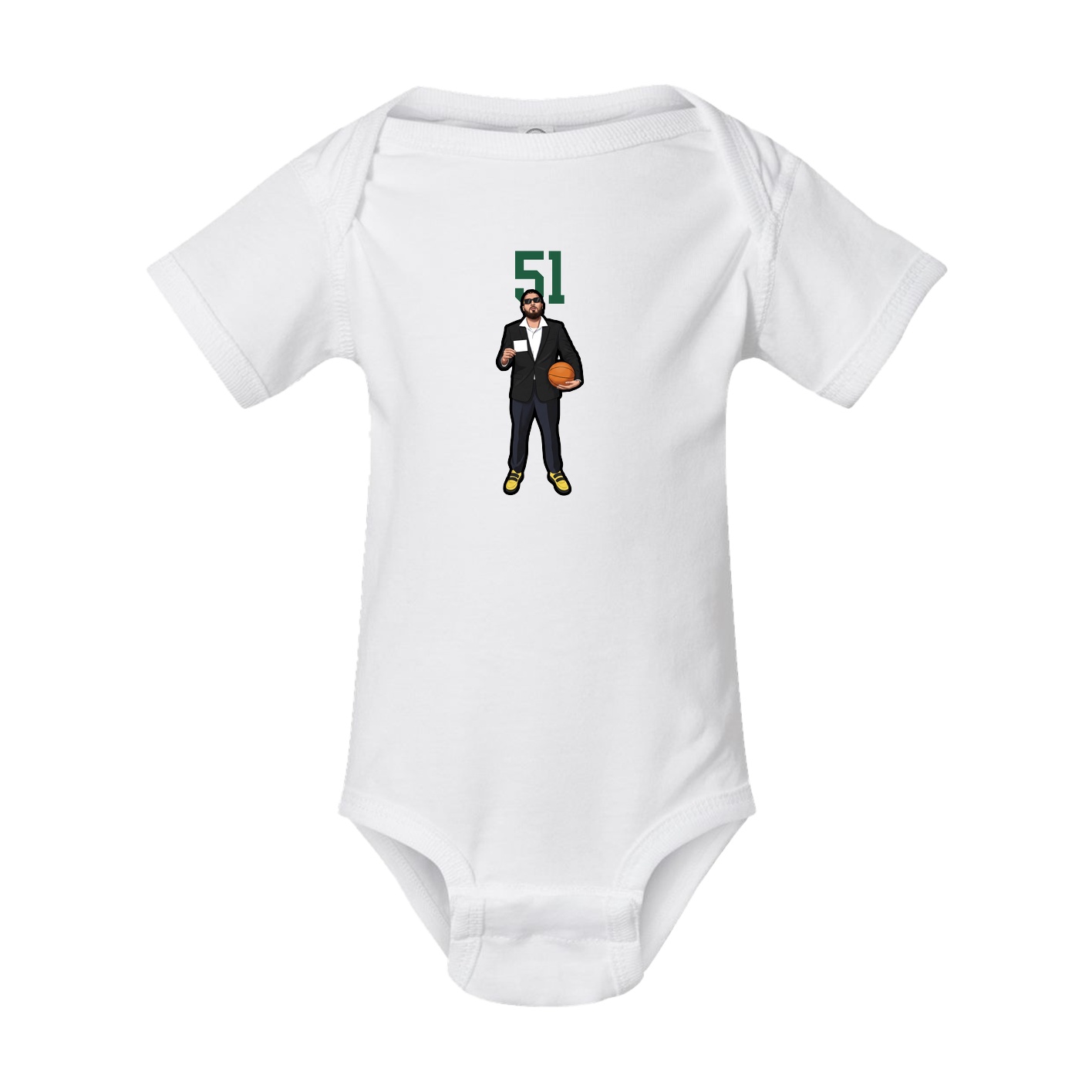 Baby Onesie — Number Top in White