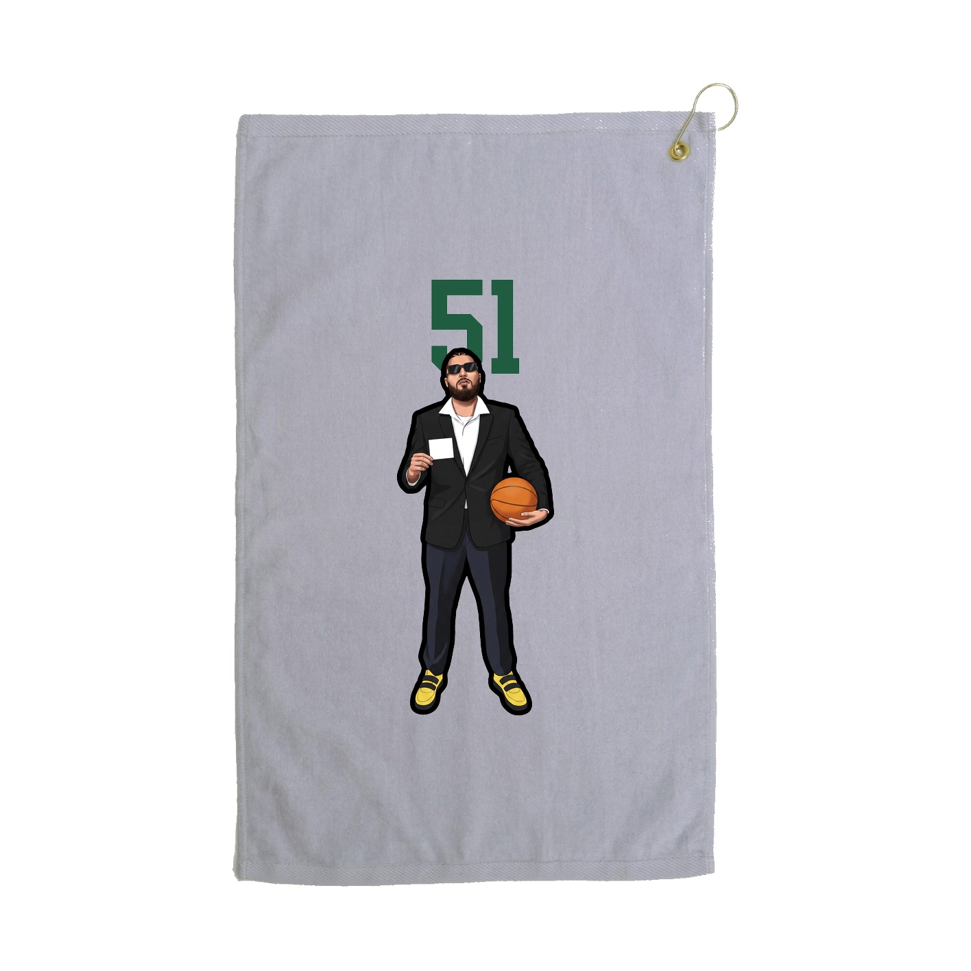 Golf Towel — Number Top in Grey