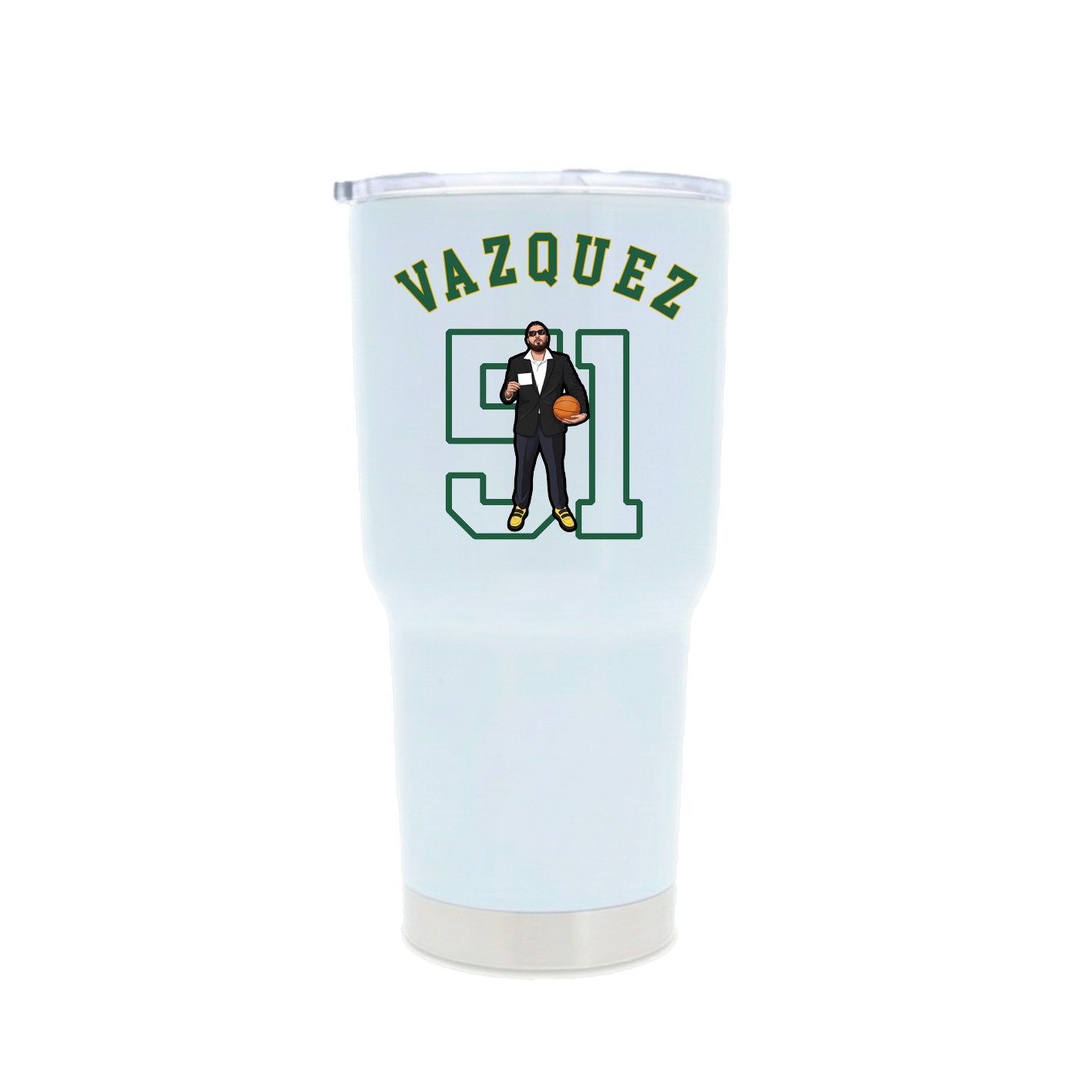 30oz Stainless Steel Tumbler — Shirsey Arch in White