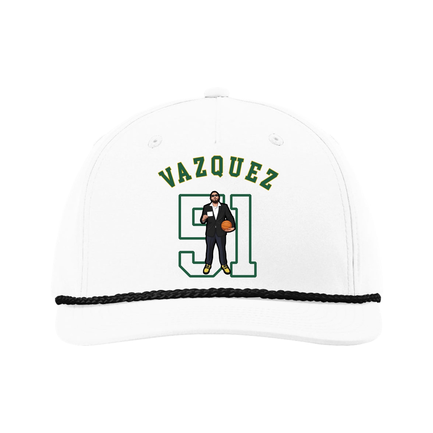 Five-Panel Classic Rope Cap — Shirsey Arch in White