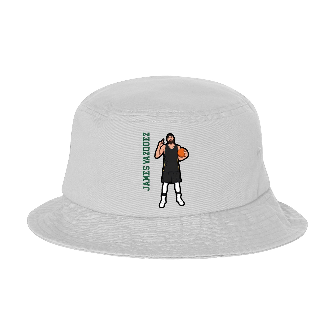 Bucket Cap — Name Vertical in White