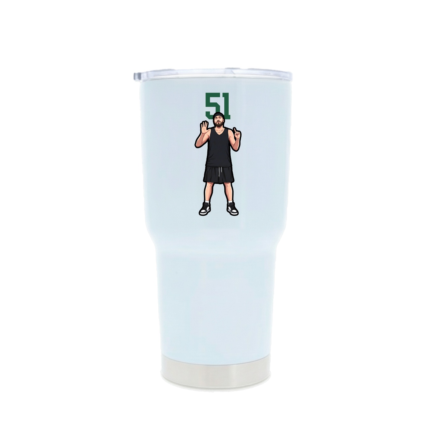30oz Stainless Steel Tumbler — Number Top in White