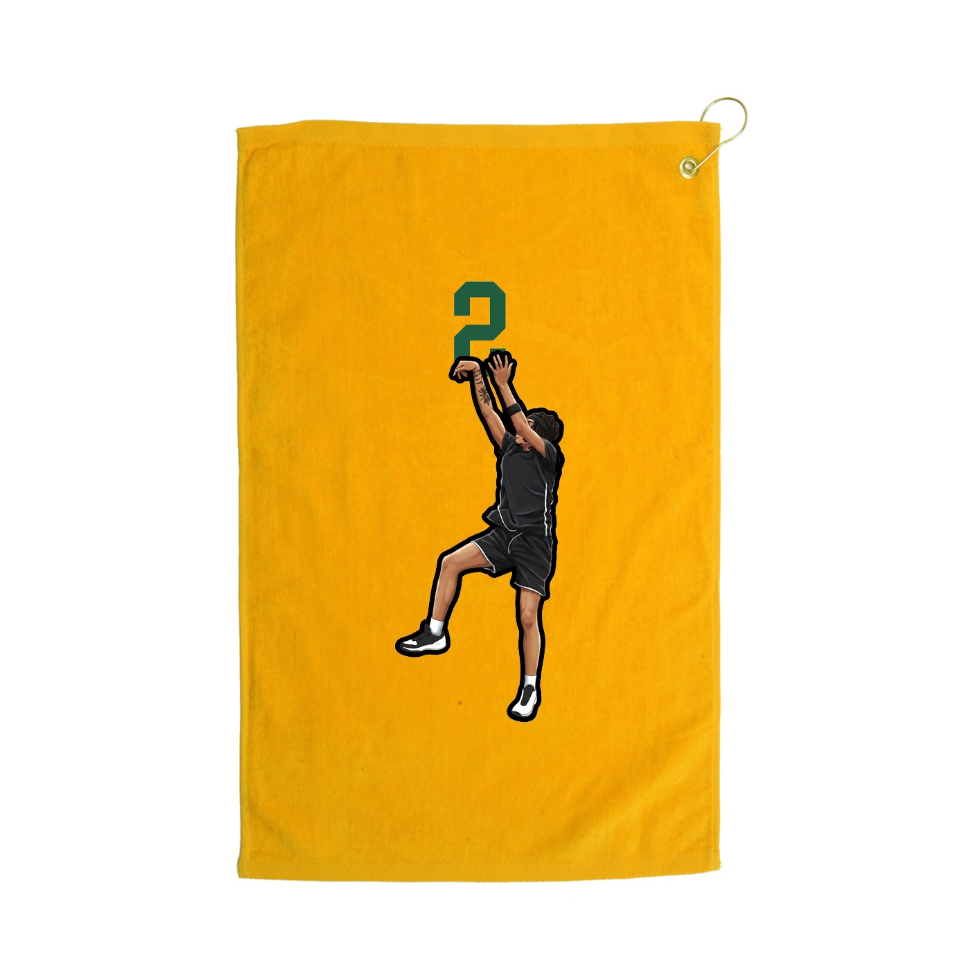 Golf Towel — Number Top in Gold