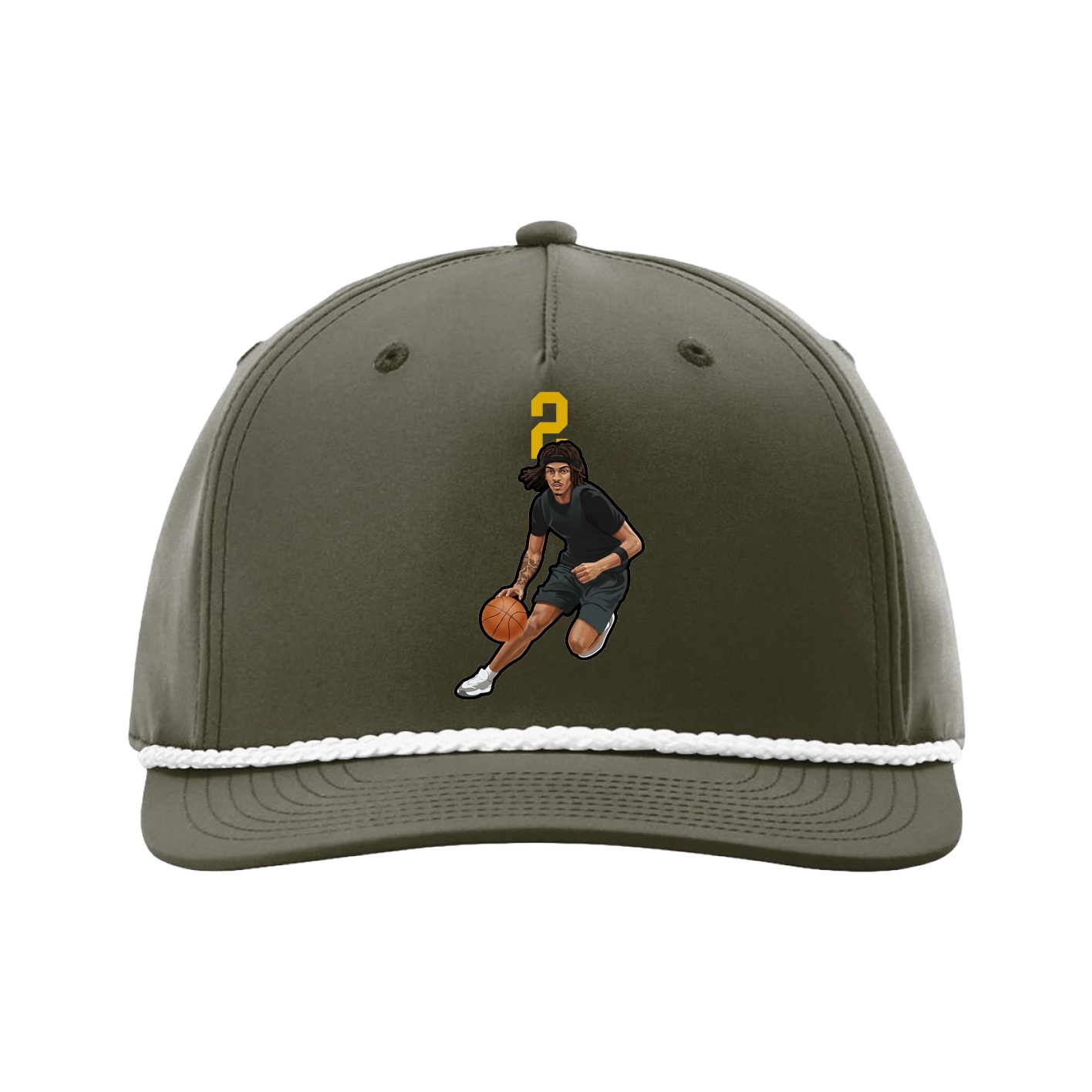 Five-Panel Classic Rope Cap — Number Top in Green