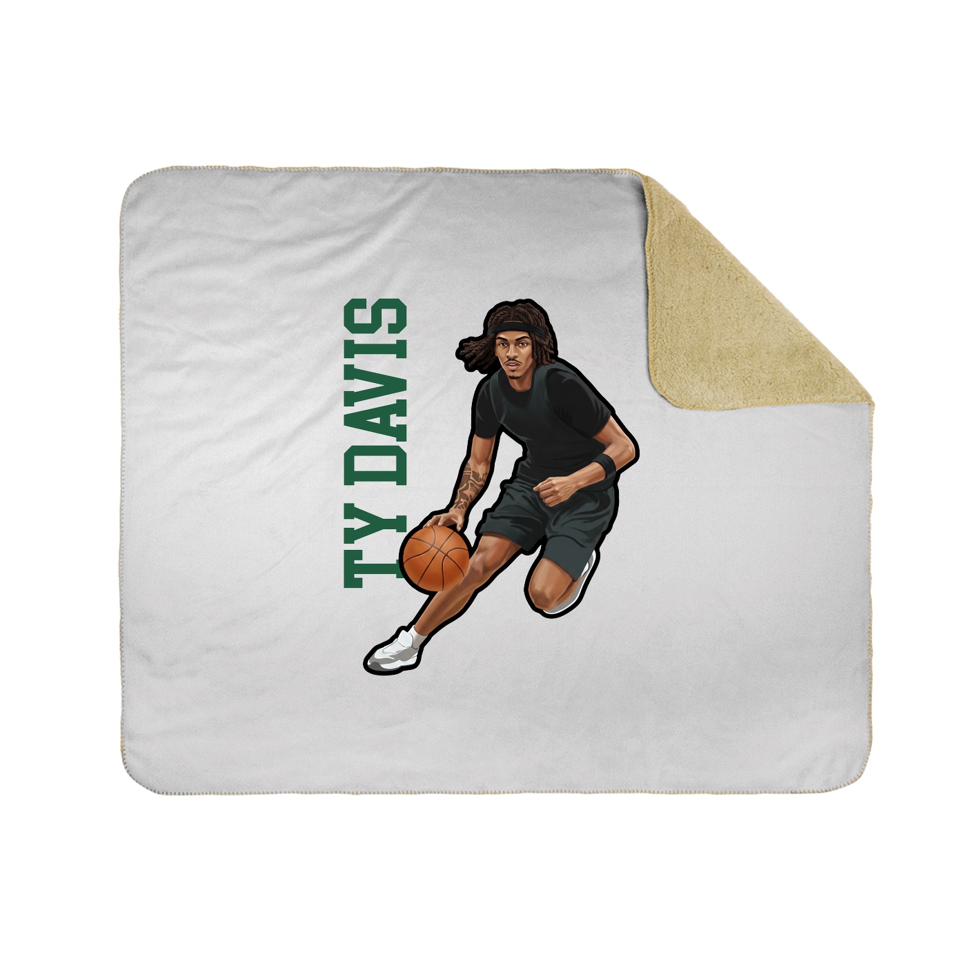 Throw Blanket — Name Vertical in White