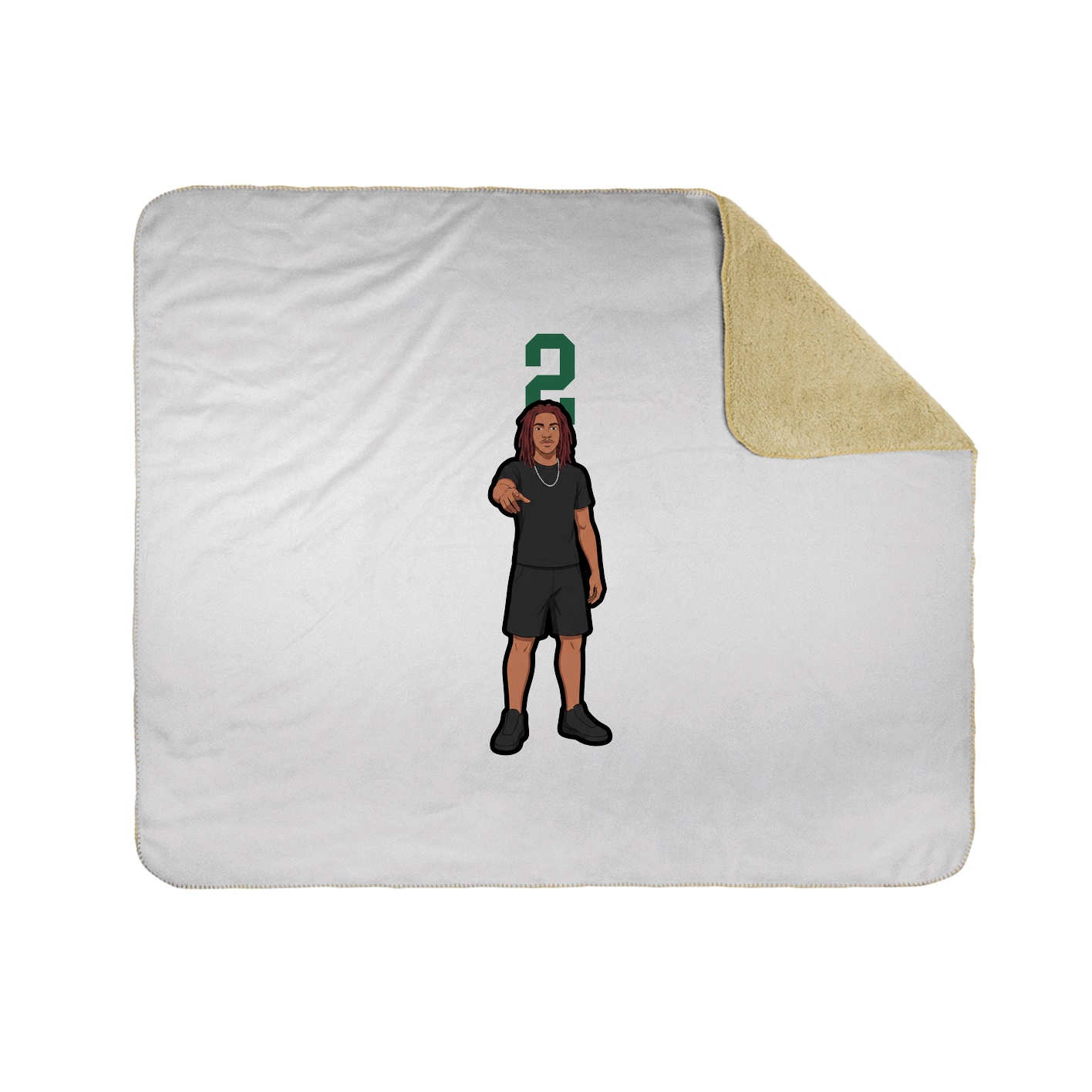 Throw Blanket — Number Top in White
