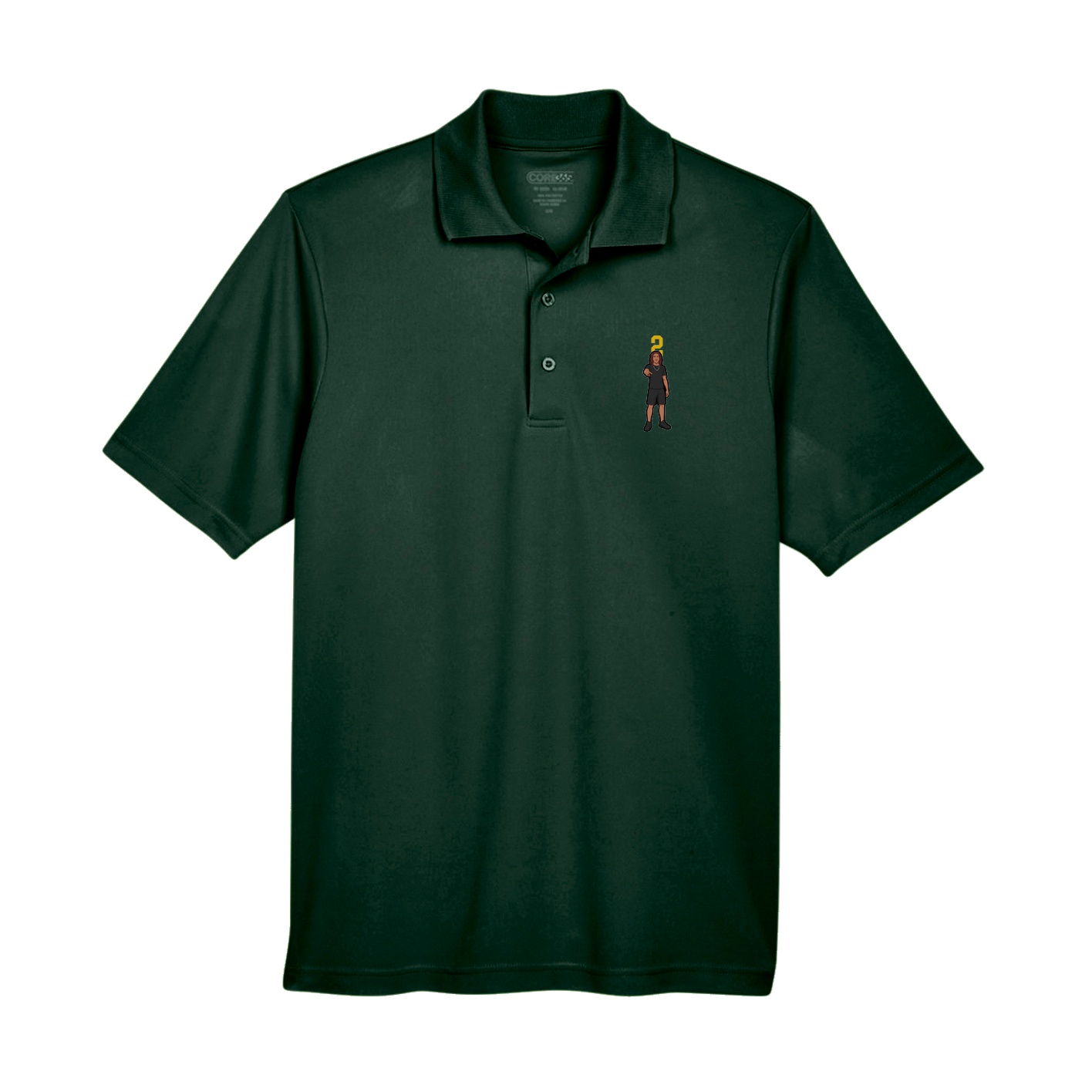 Performance Polo — Number Top in Green