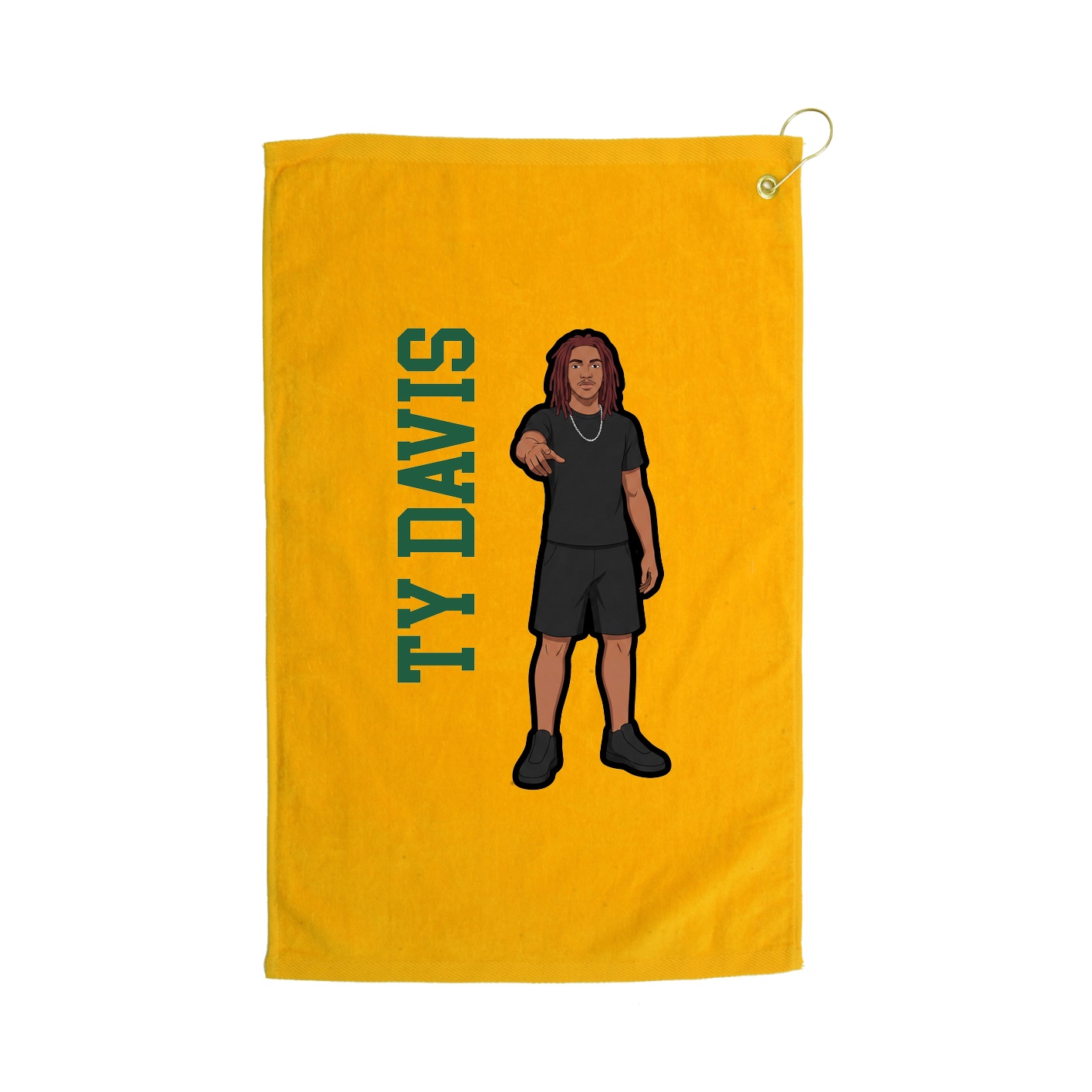 Golf Towel — Name Vertical in Gold