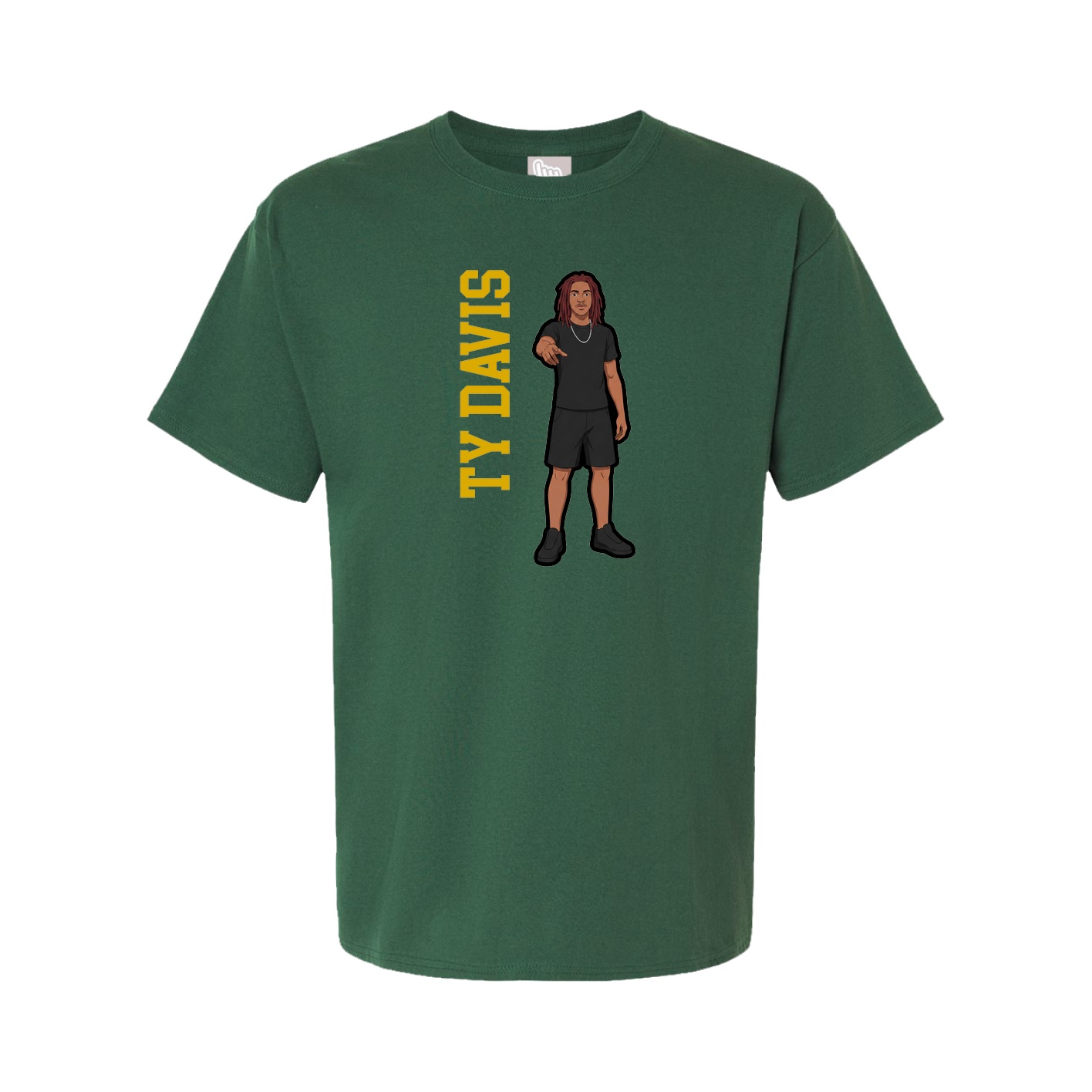 Tee — Name Vertical in Green