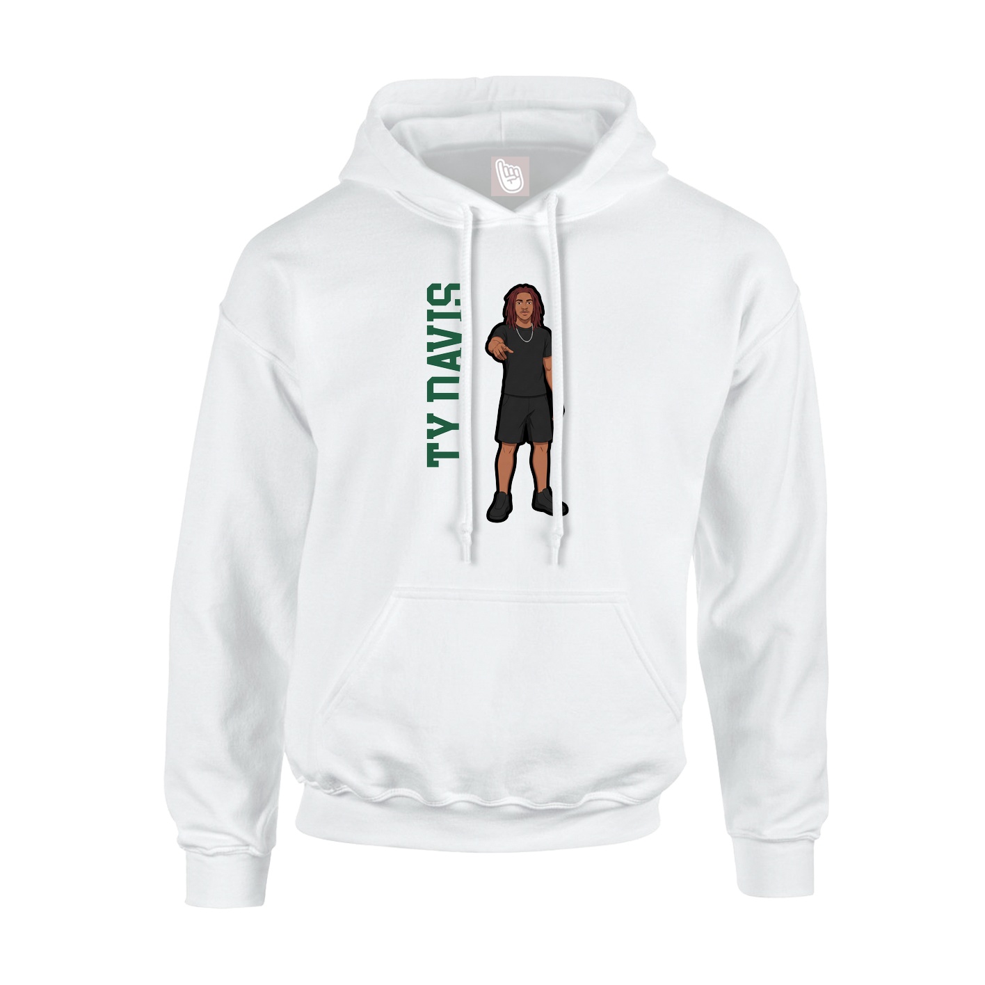 Hoodie — Name Vertical in White