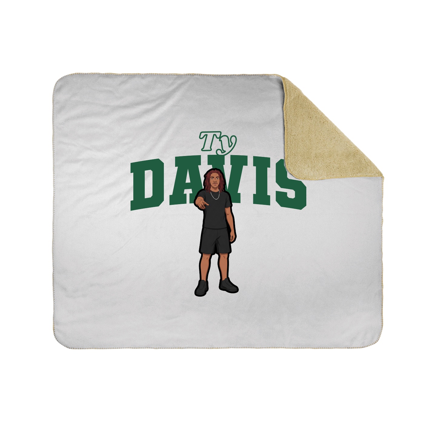 Throw Blanket — Name Arch in White