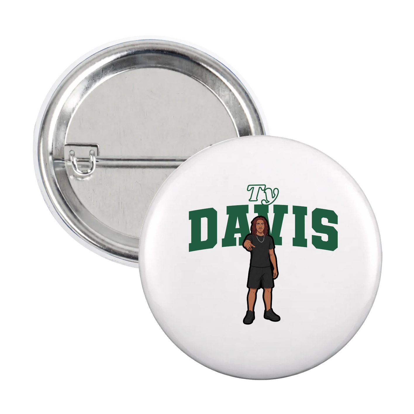 Game Day Button — Name Arch in White