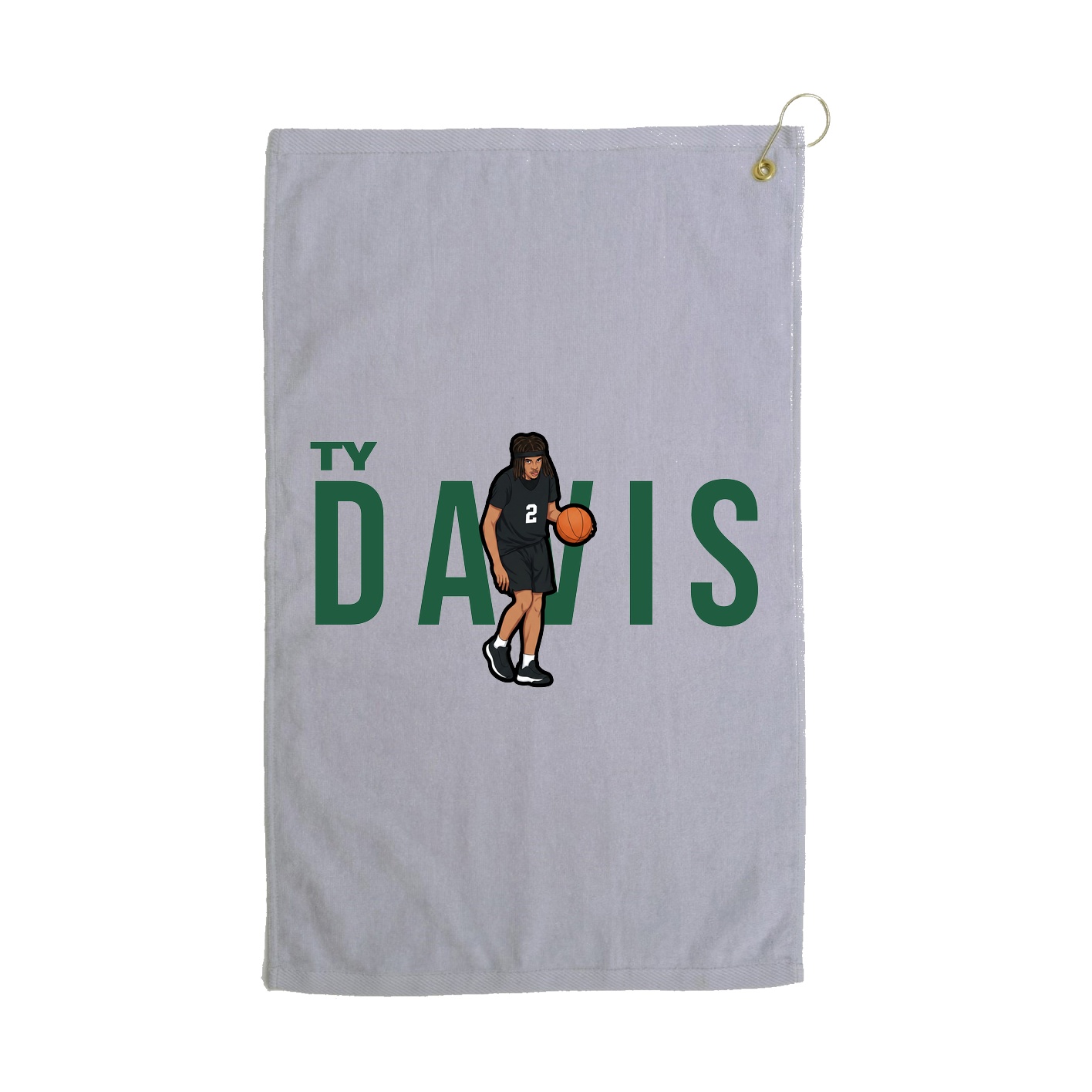 Golf Towel — Player Name in Grey