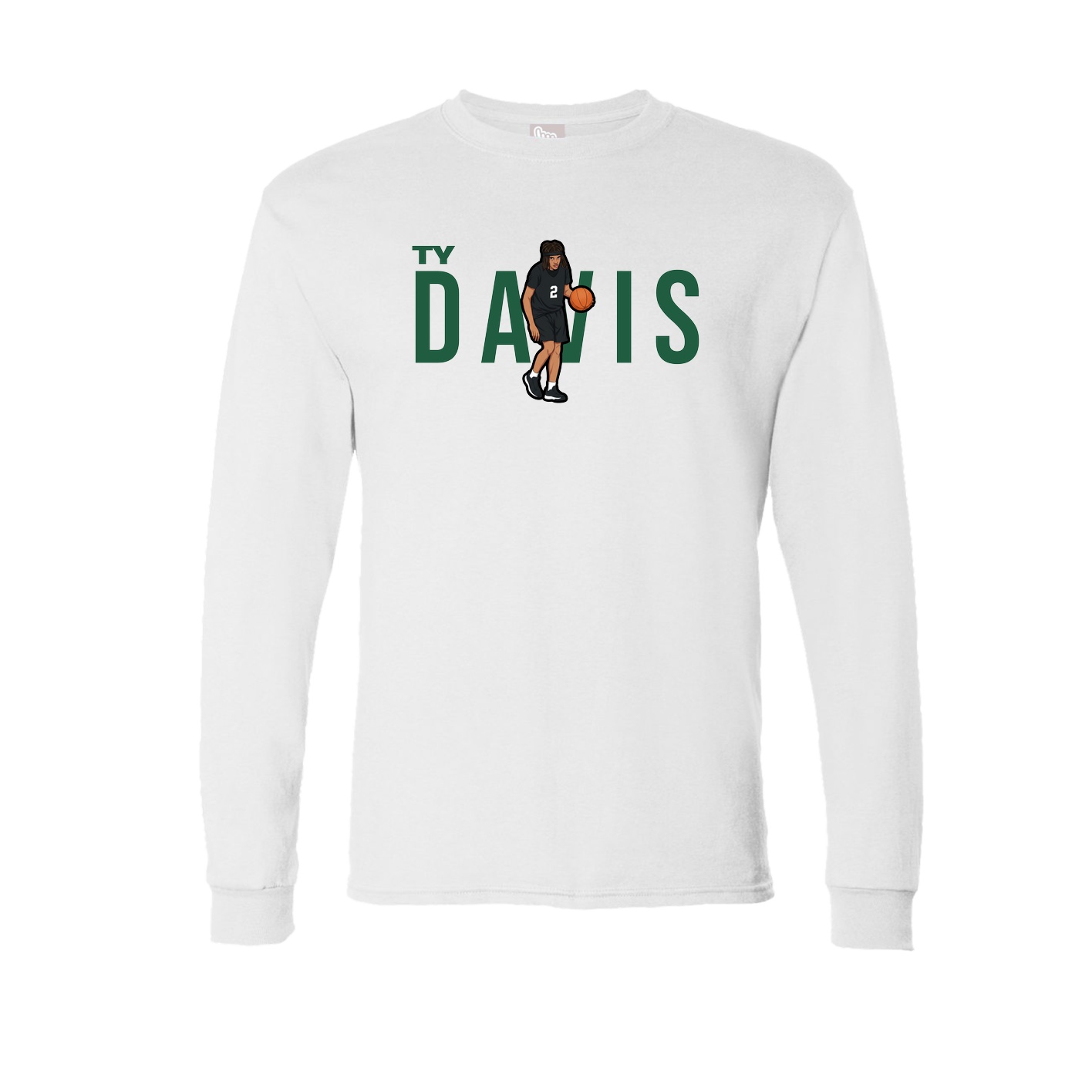 Long Sleeve Tee — Player Name in White