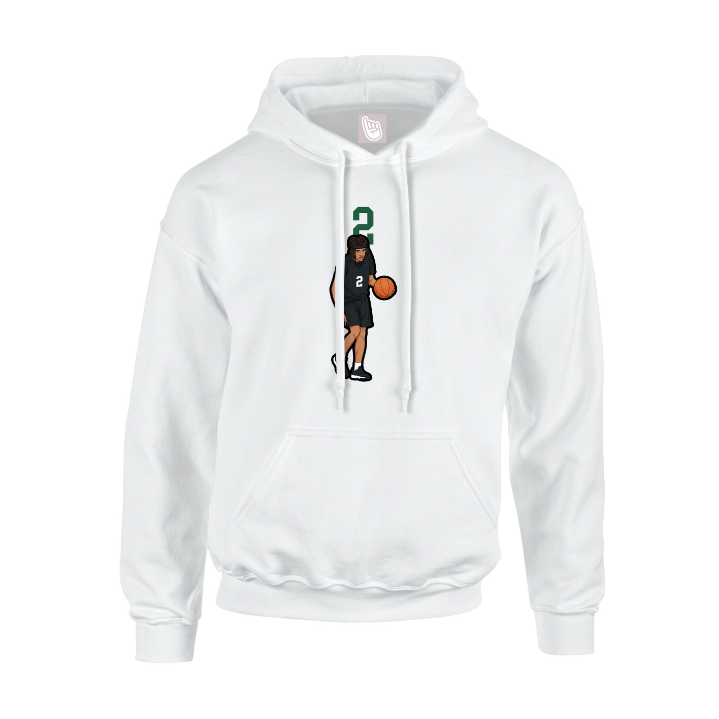 Youth Hoodie — Number Top in White