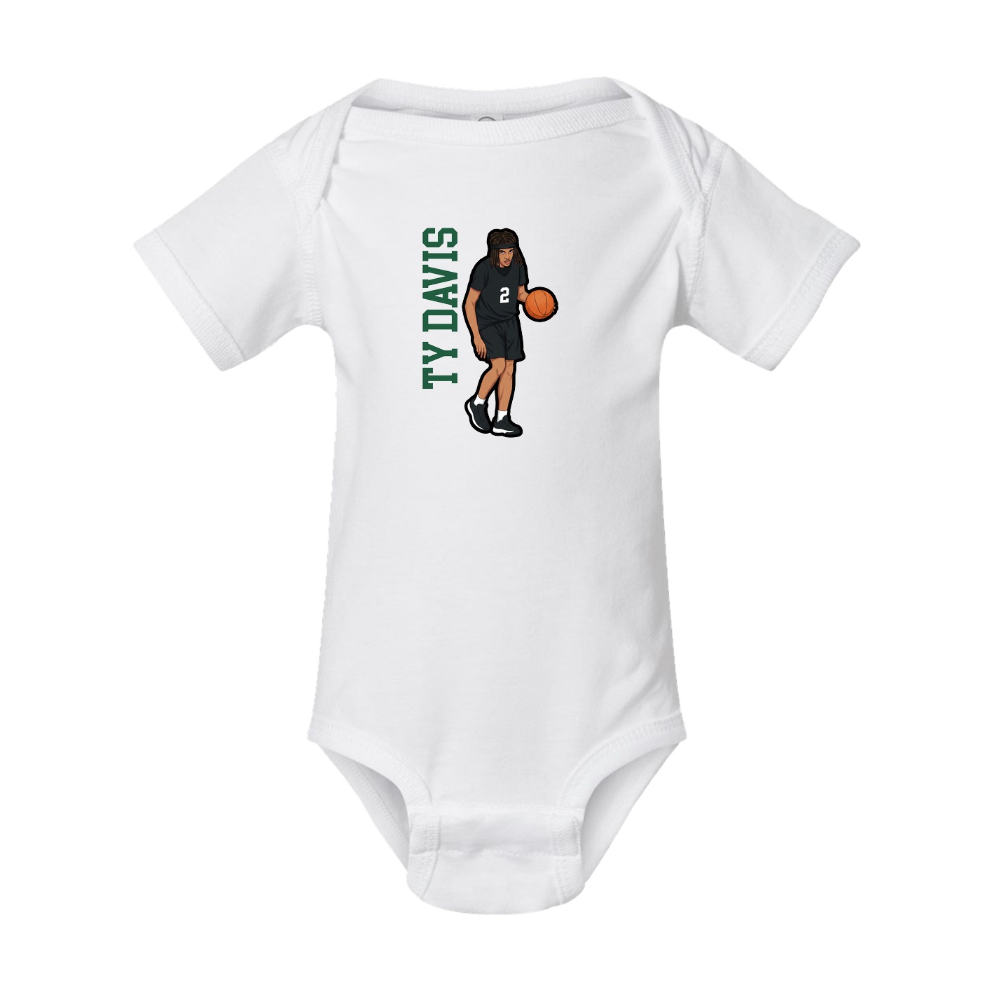 Baby Onesie — Name Vertical in White