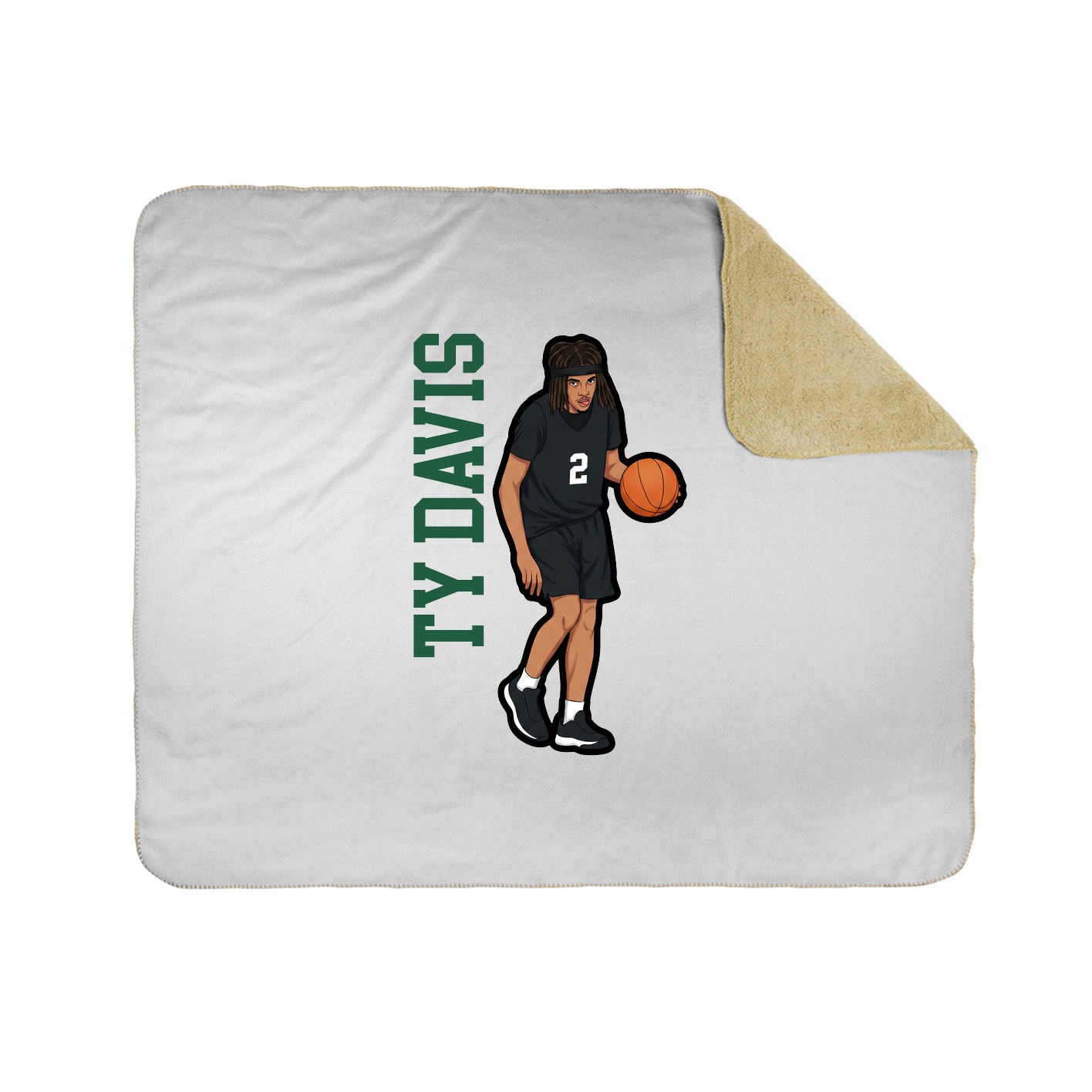 Throw Blanket — Name Vertical in White