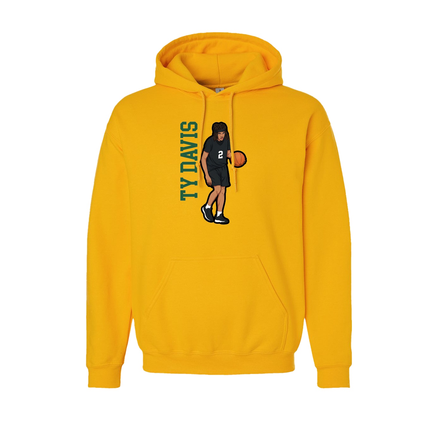 Youth Hoodie — Name Vertical in Gold