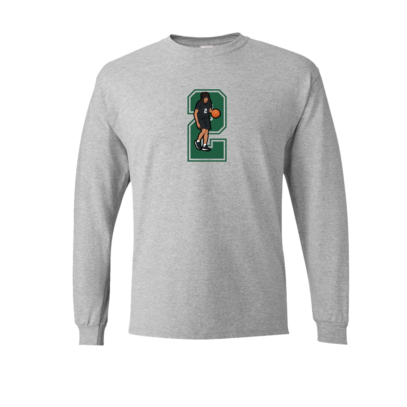 Long Sleeve Tee — Number in Grey