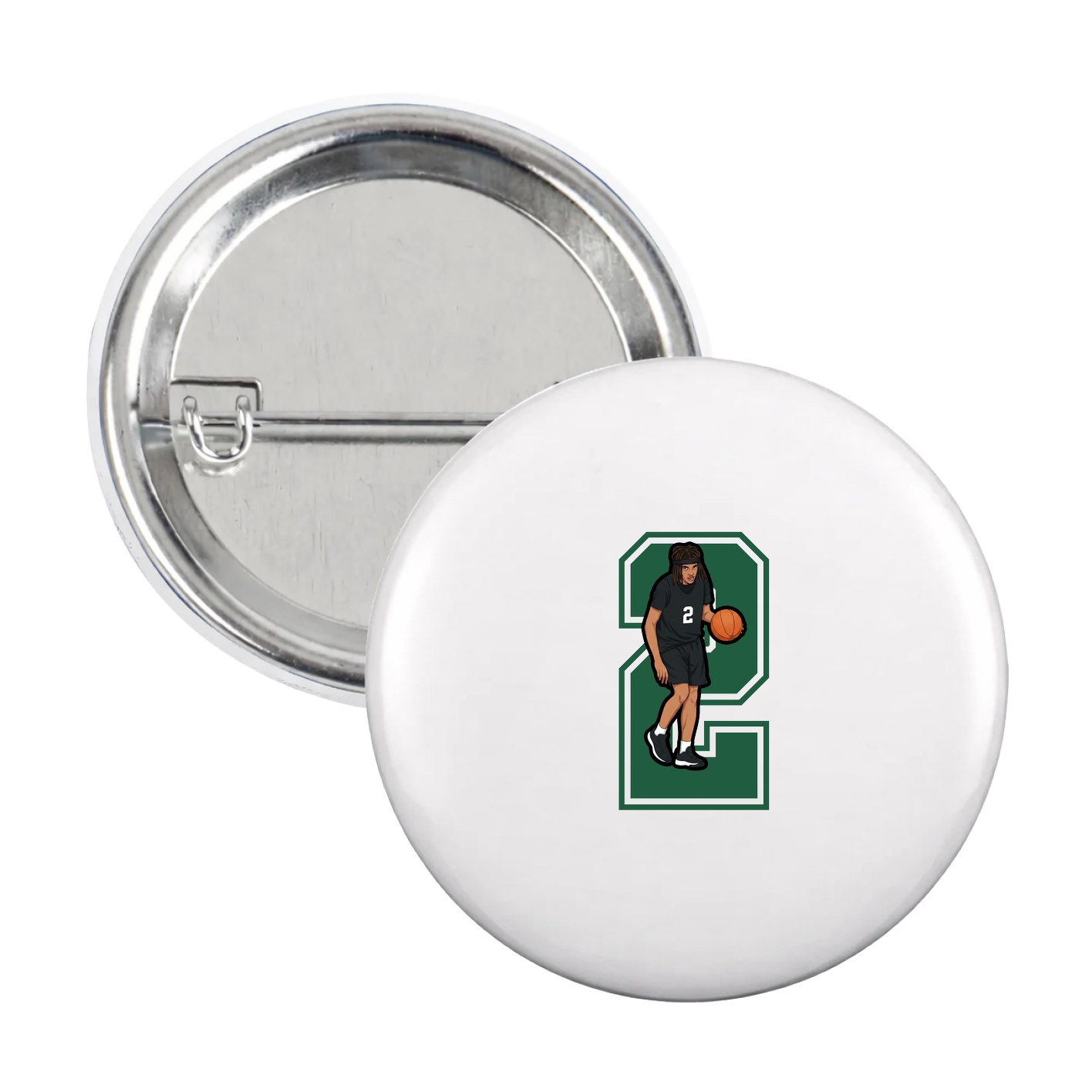 Game Day Button — Number in White
