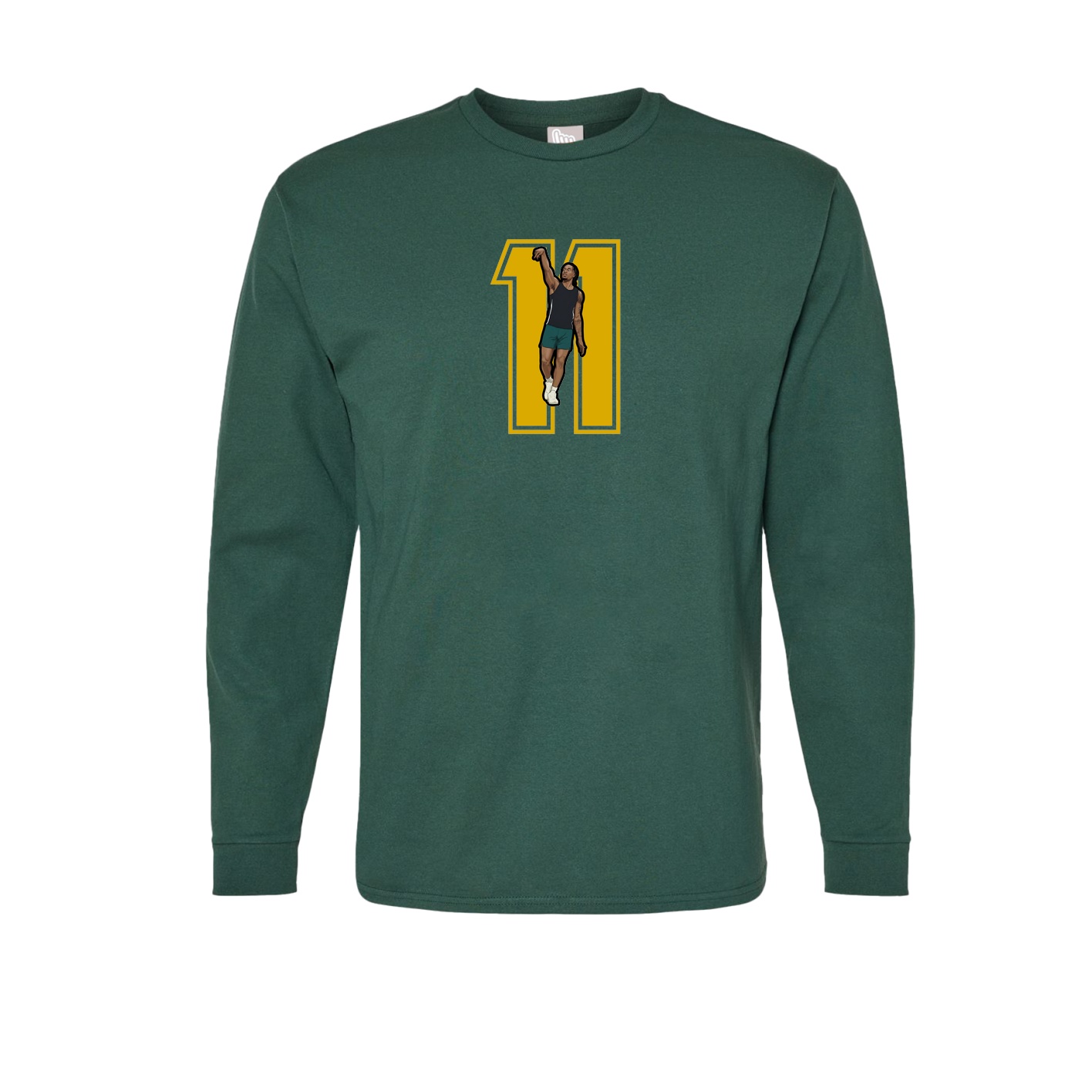 Long Sleeve Tee — Number in Green