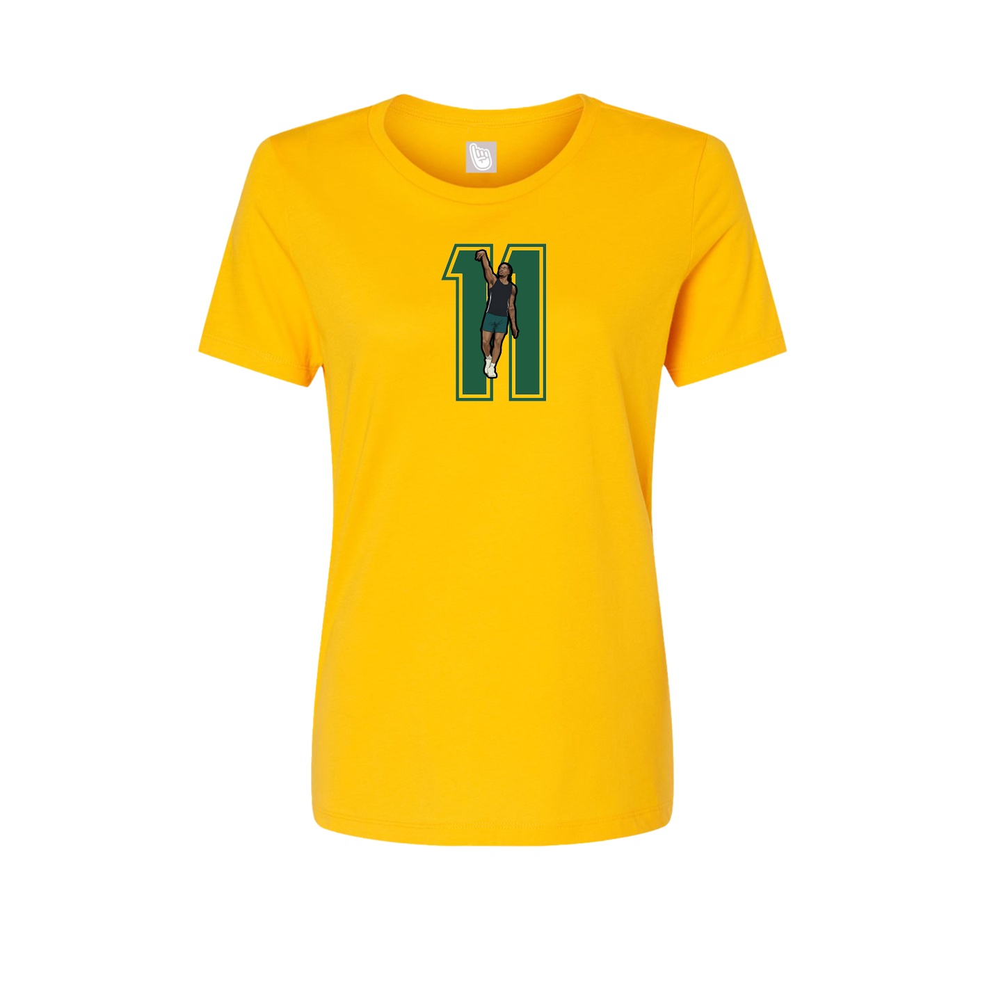 Womens Tee — Number in Gold