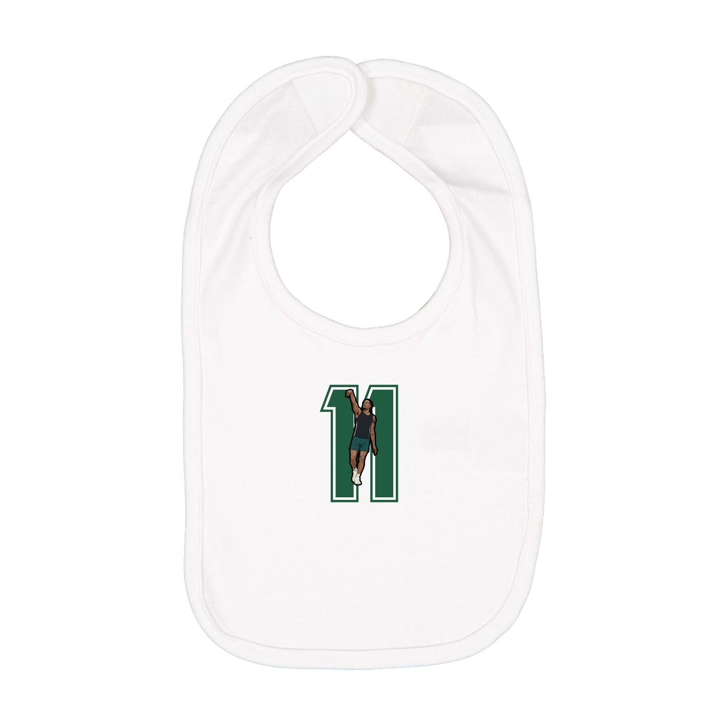 Infant Bib — Number in White
