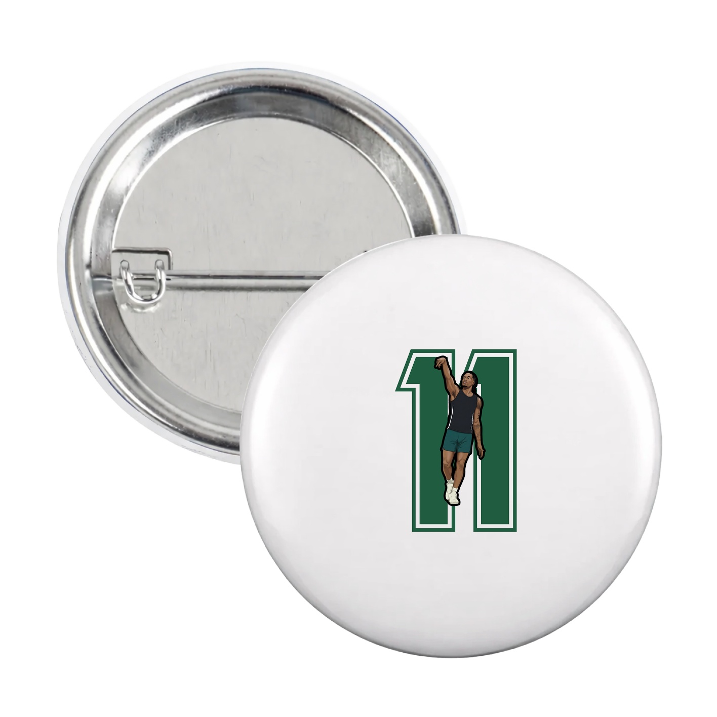 Game Day Button — Number in White
