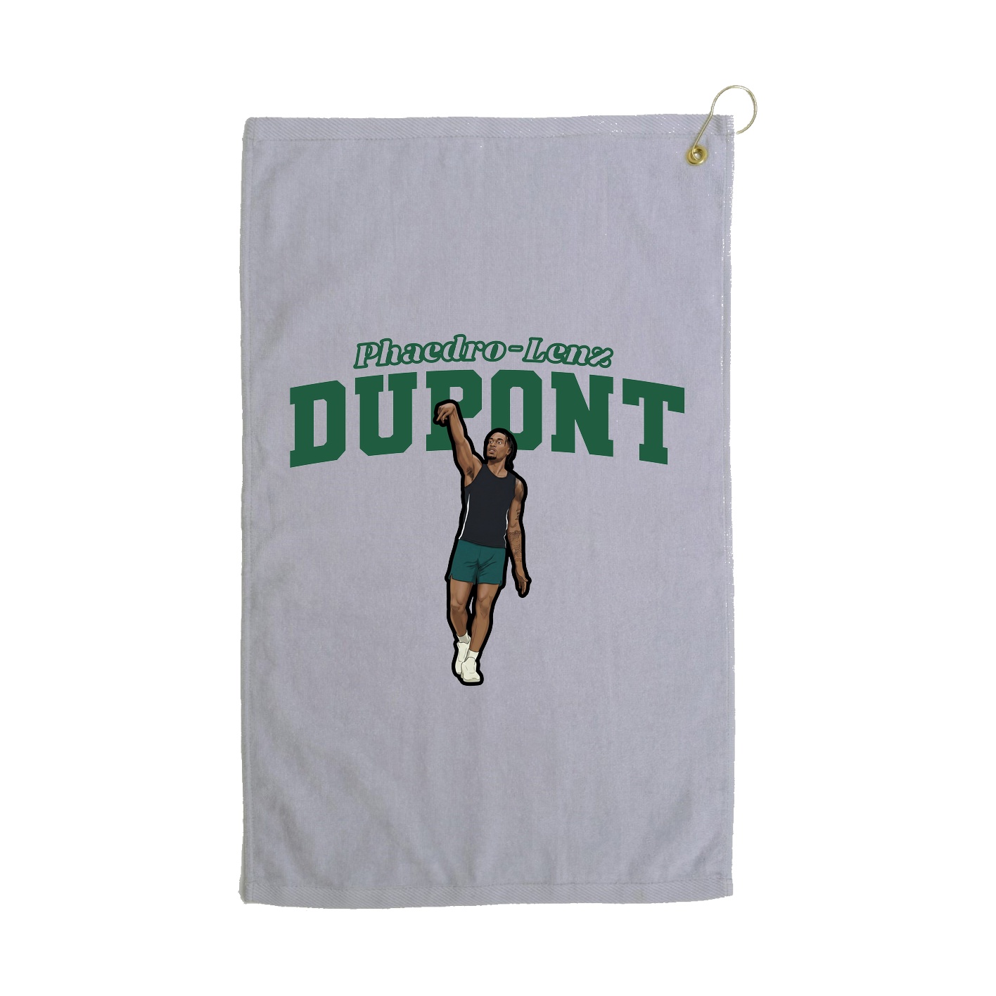 Golf Towel — Name Arch in Grey