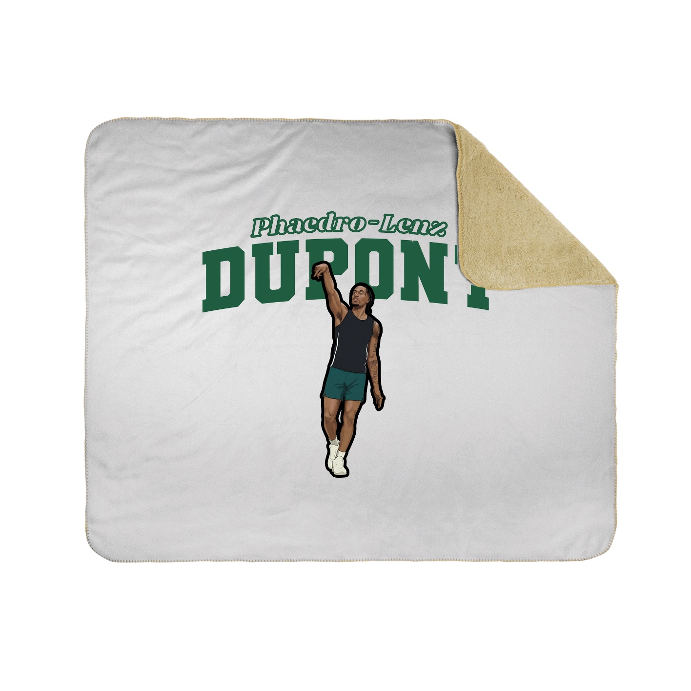 Throw Blanket — Name Arch in White
