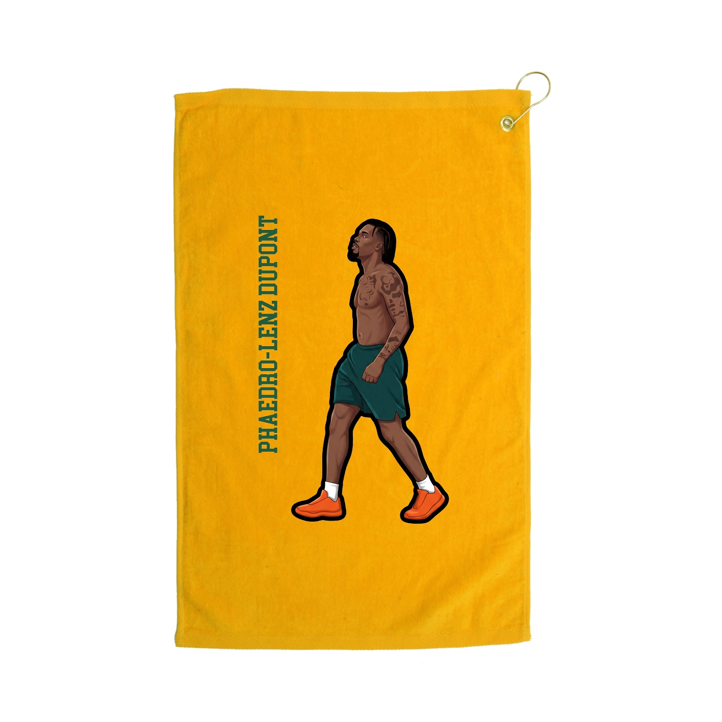 Golf Towel — Name Vertical in Gold